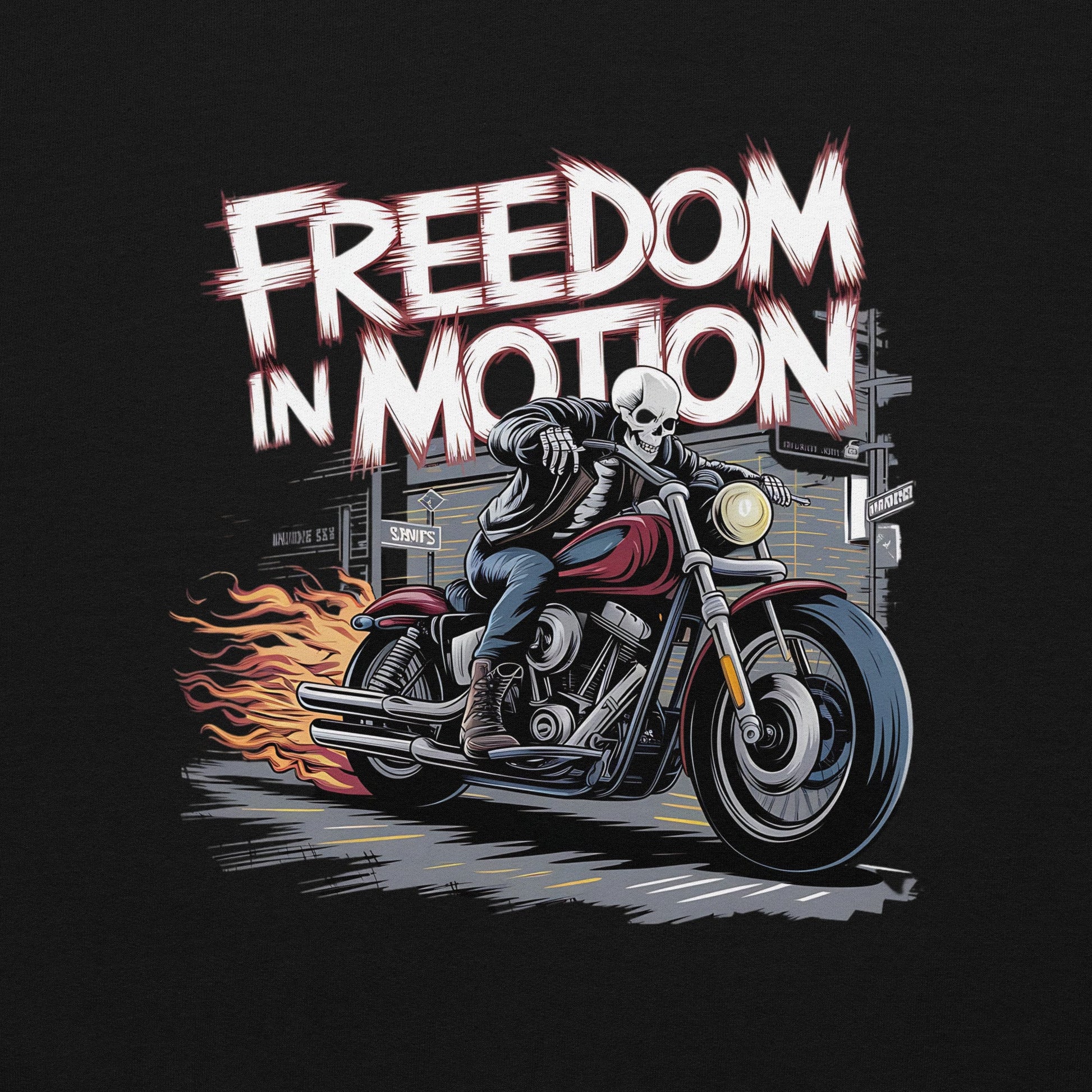 Men’s Sweatshirt – "Freedom in Motion" Skeleton Motorcycle Design - Sublimegifts4u.com