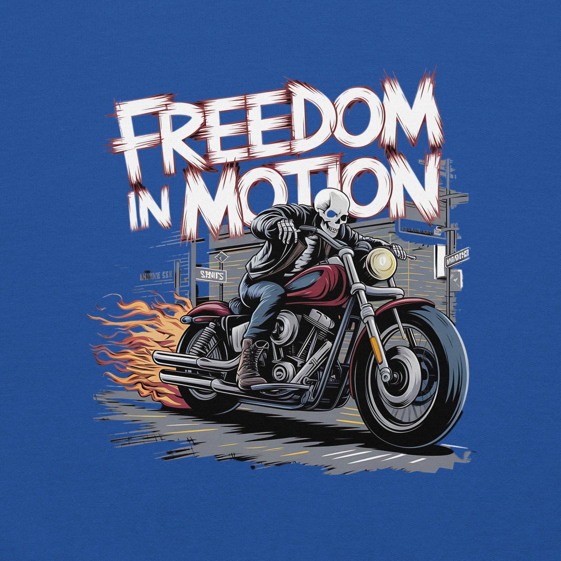 Men’s Sweatshirt – "Freedom in Motion" Skeleton Motorcycle Design - Sublimegifts4u.com