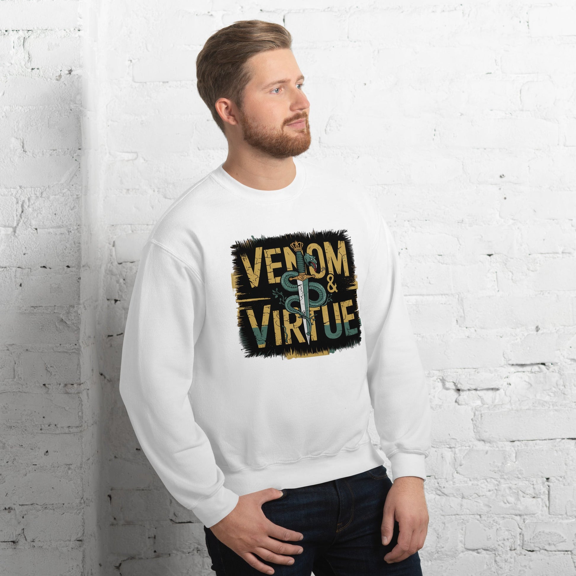 Men's Sweatshirt - Snake & Dagger Design | Venom & Virtue - Sublimegifts4u.com