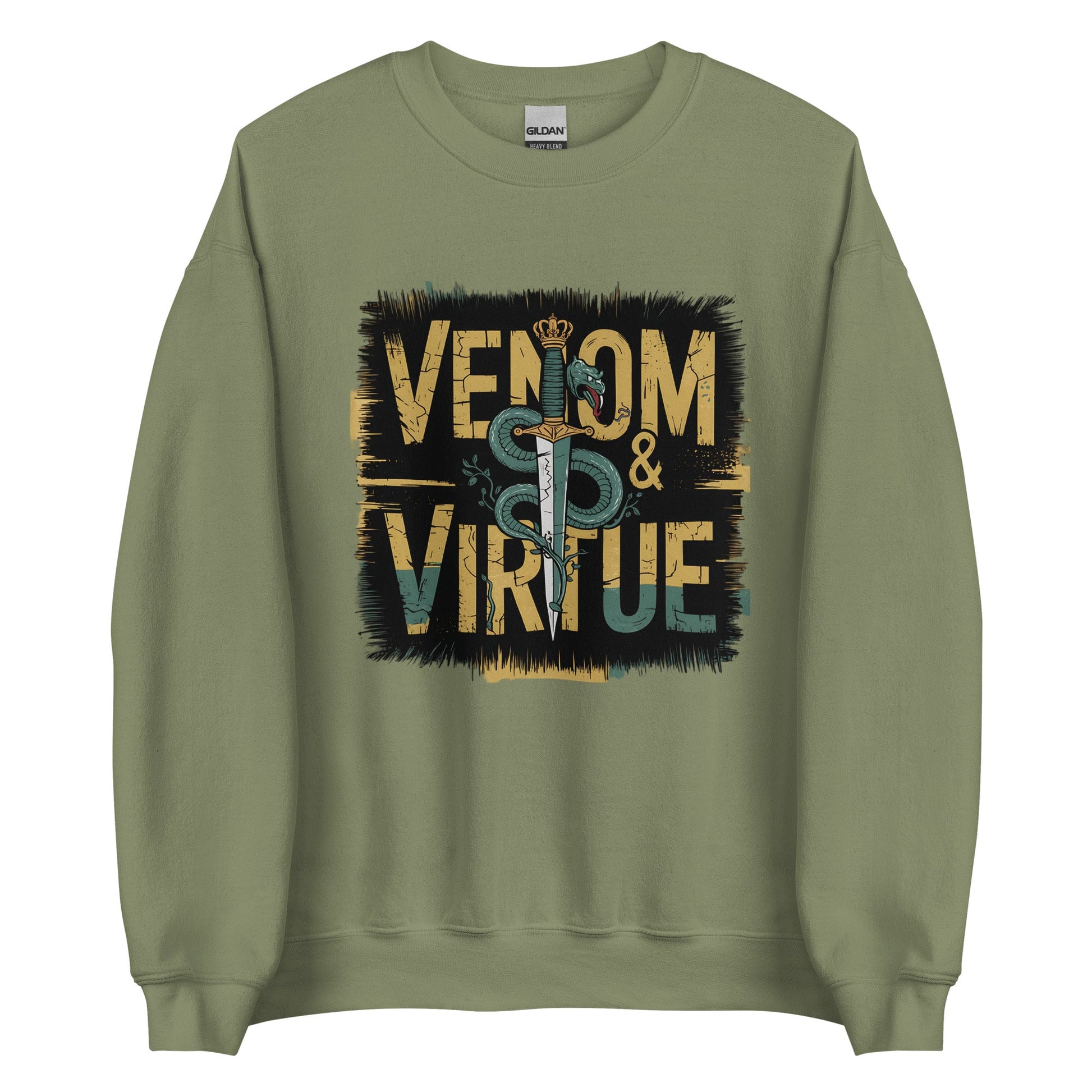 Men's Sweatshirt - Snake & Dagger Design | Venom & Virtue - Sublimegifts4u.com