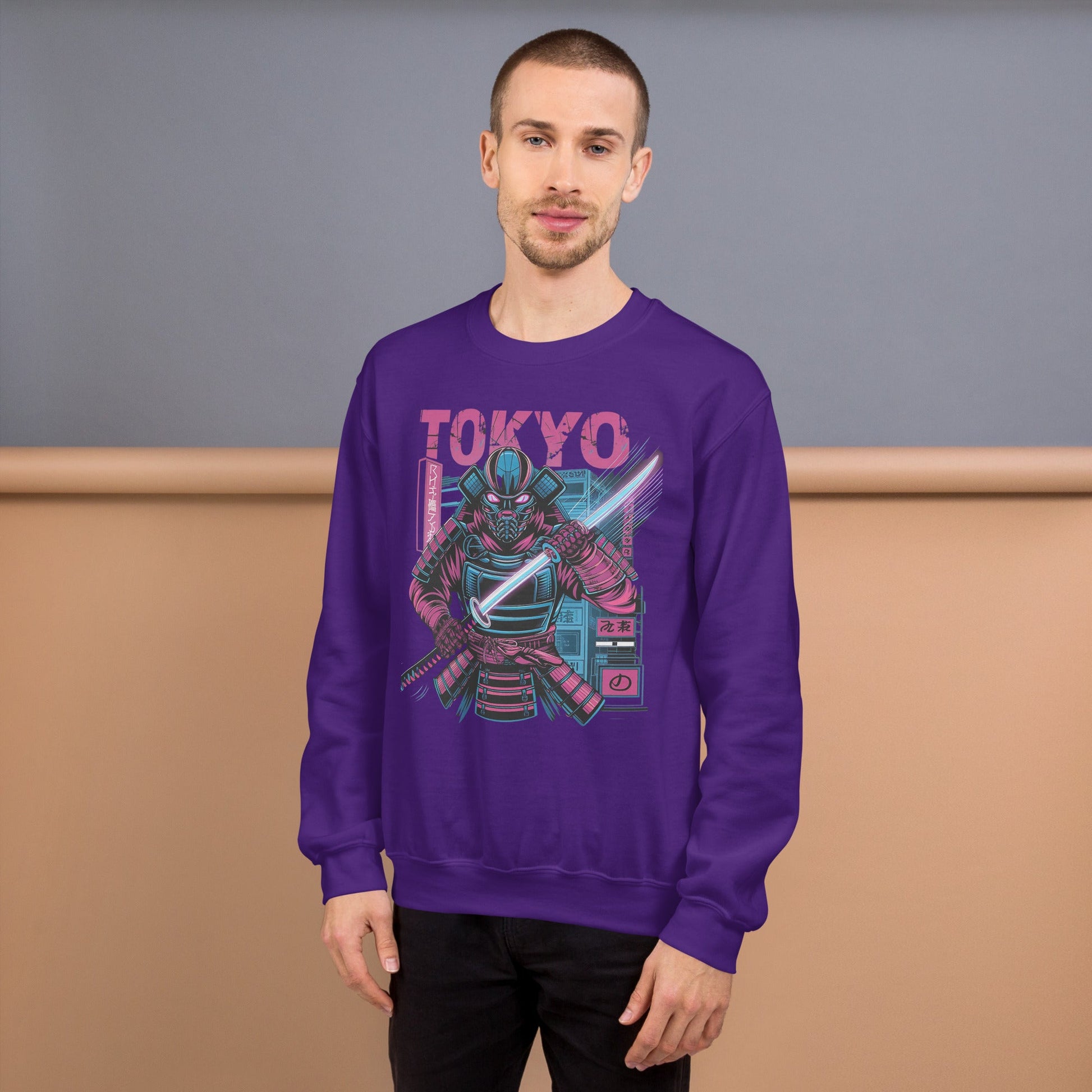 Men’s Sweatshirt – Tokyo Streetwear Neon Design - Sublimegifts4u.com