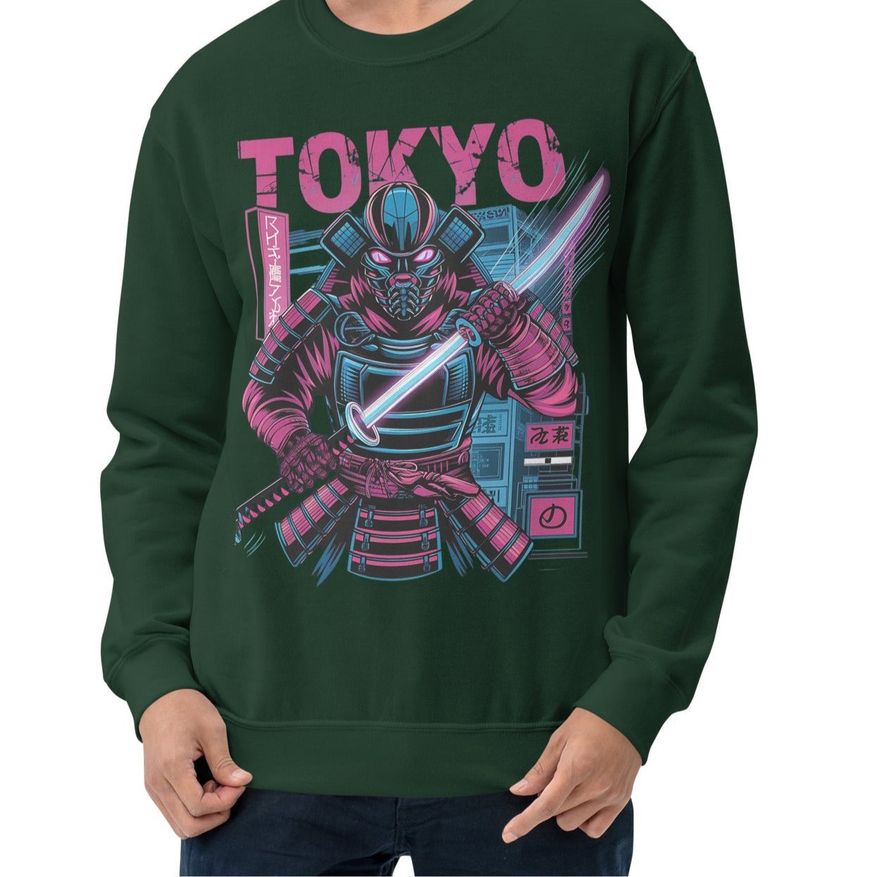 Men’s Sweatshirt – Tokyo Streetwear Neon Design - Sublimegifts4u.com