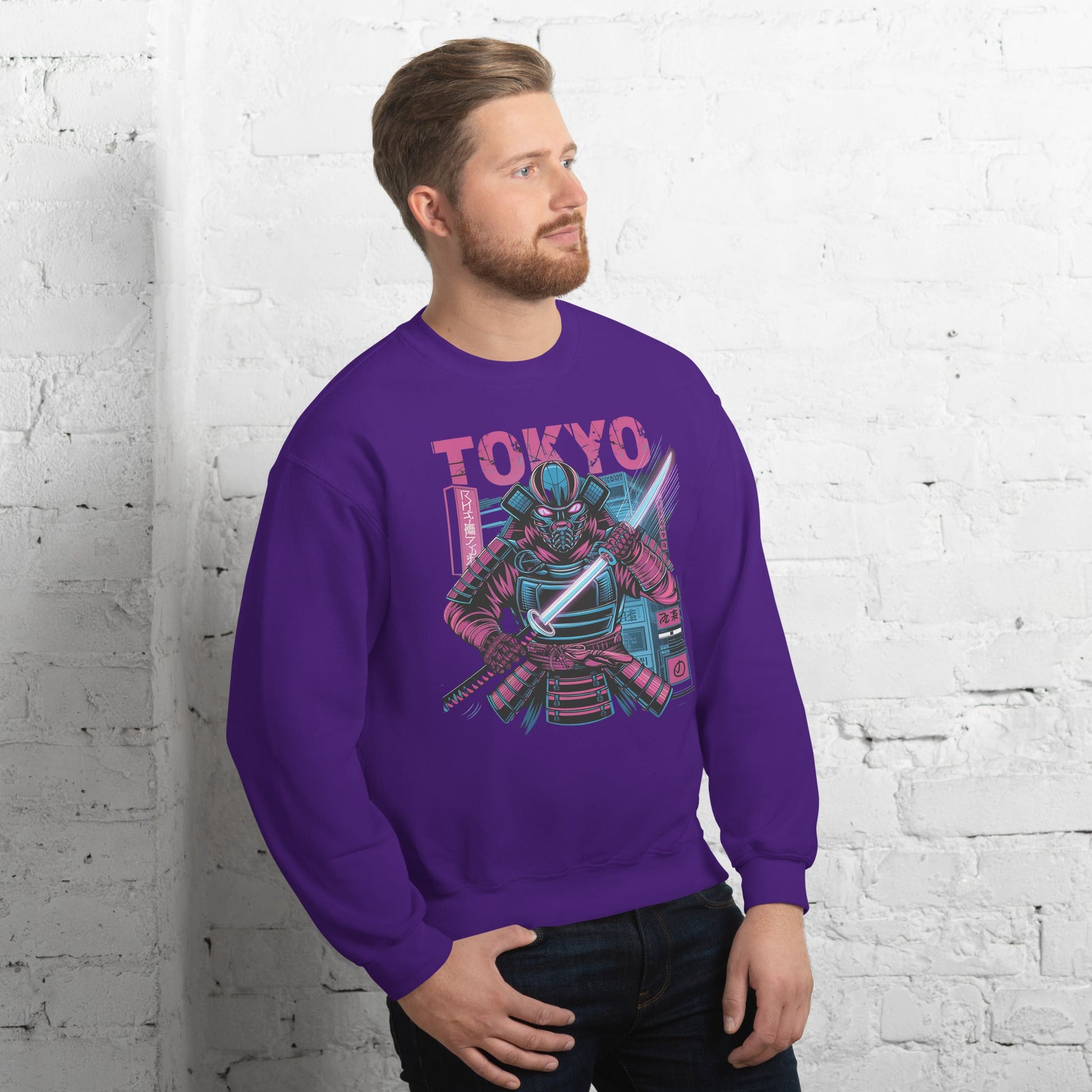 Men’s Sweatshirt – Tokyo Streetwear Neon Design - Sublimegifts4u.com