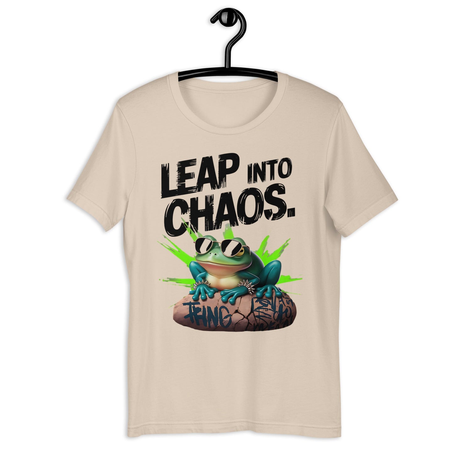 Men's T-Shirt with Frog Design - 'Leap Into Chaos' - Sublimegifts4u.com