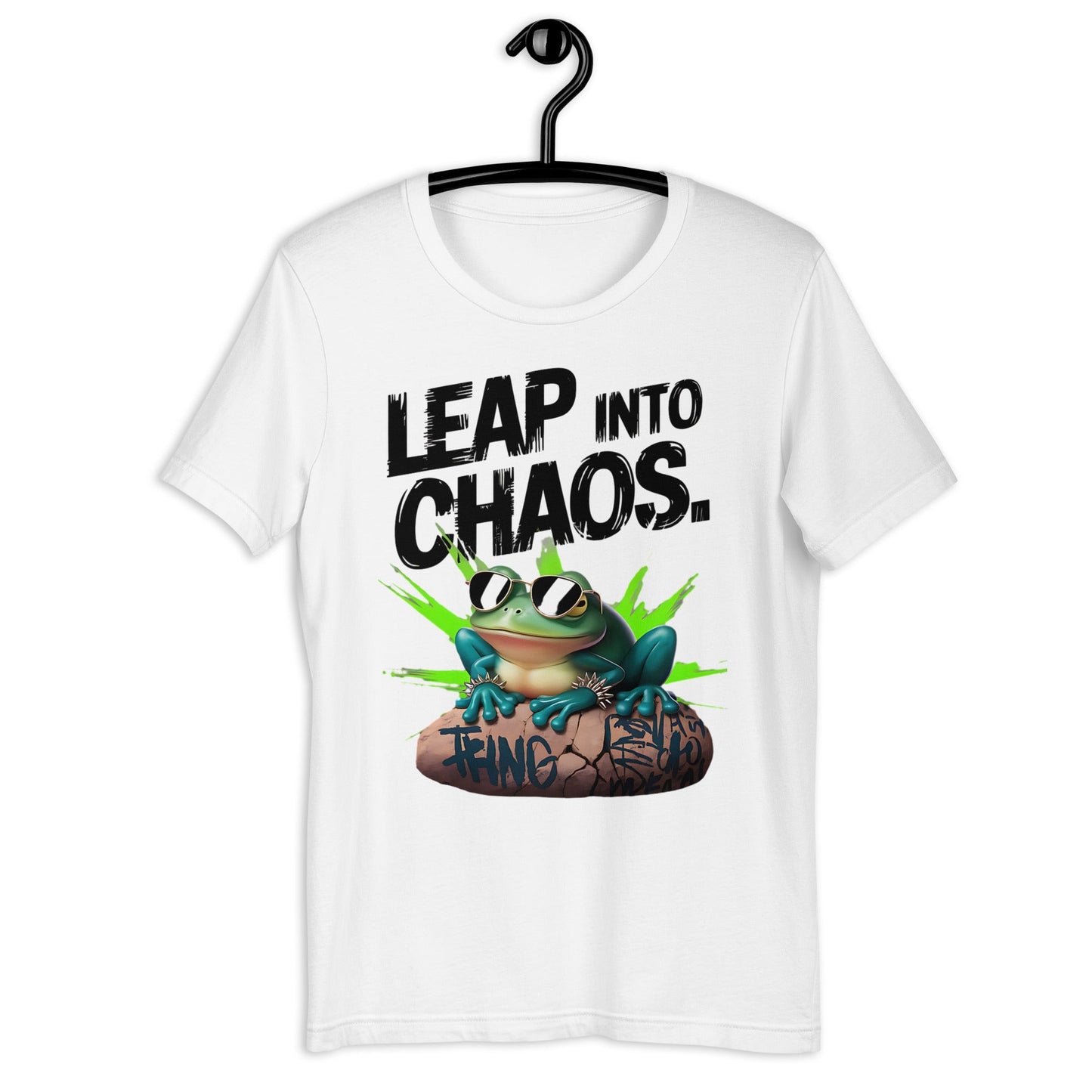 Men's T-Shirt with Frog Design - 'Leap Into Chaos' - Sublimegifts4u.com