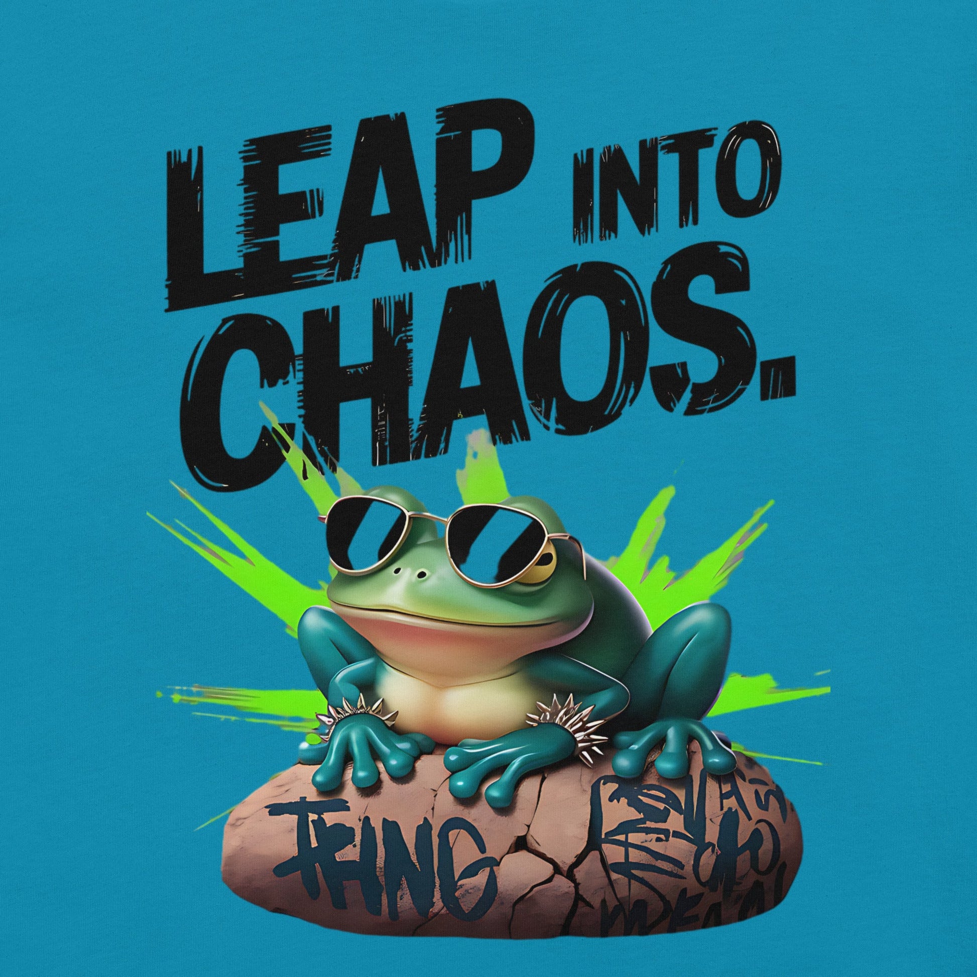 Men's T-Shirt with Frog Design - 'Leap Into Chaos' - Sublimegifts4u.com