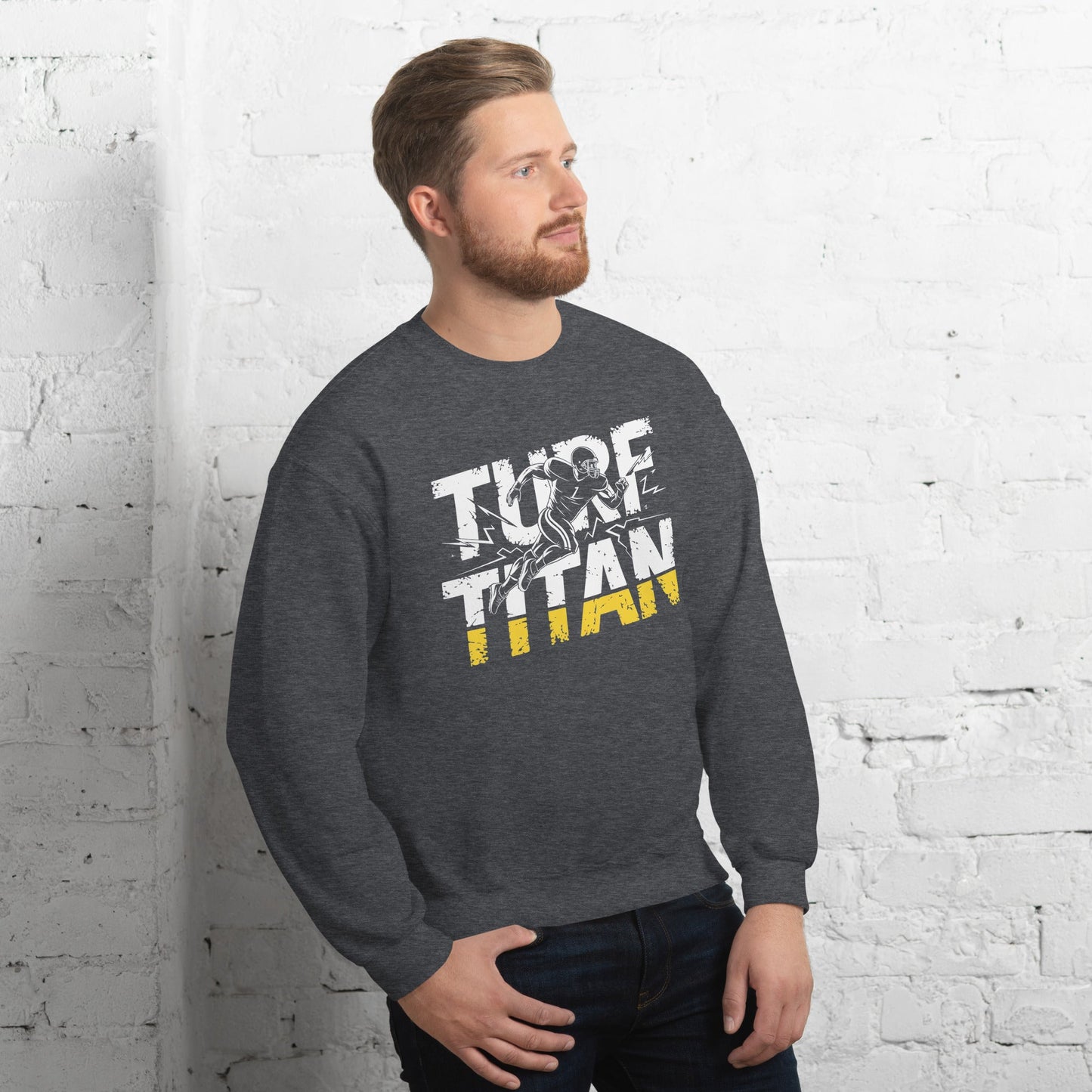 Men's Turf Titan Sweatshirt – Bold Football Player Graphic – Soft & Warm - Sublimegifts4u.com