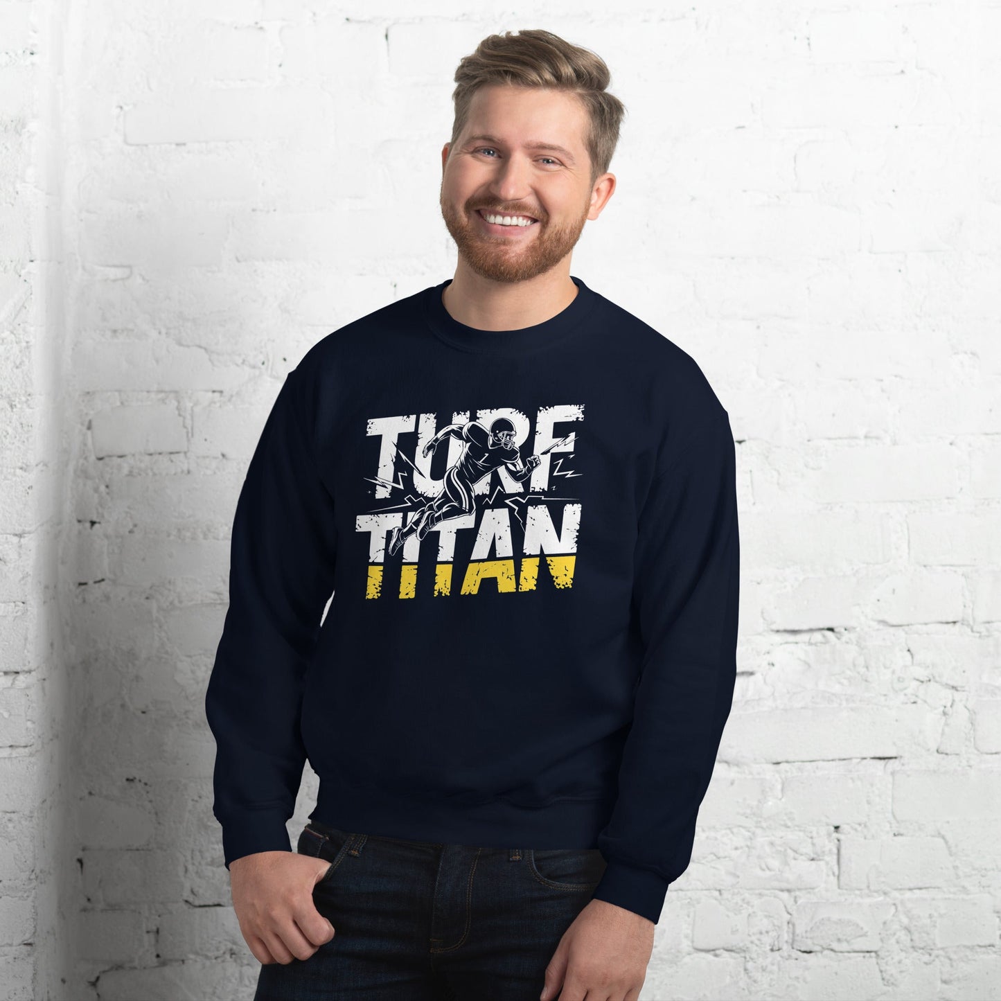 Men's Turf Titan Sweatshirt – Bold Football Player Graphic – Soft & Warm - Sublimegifts4u.com