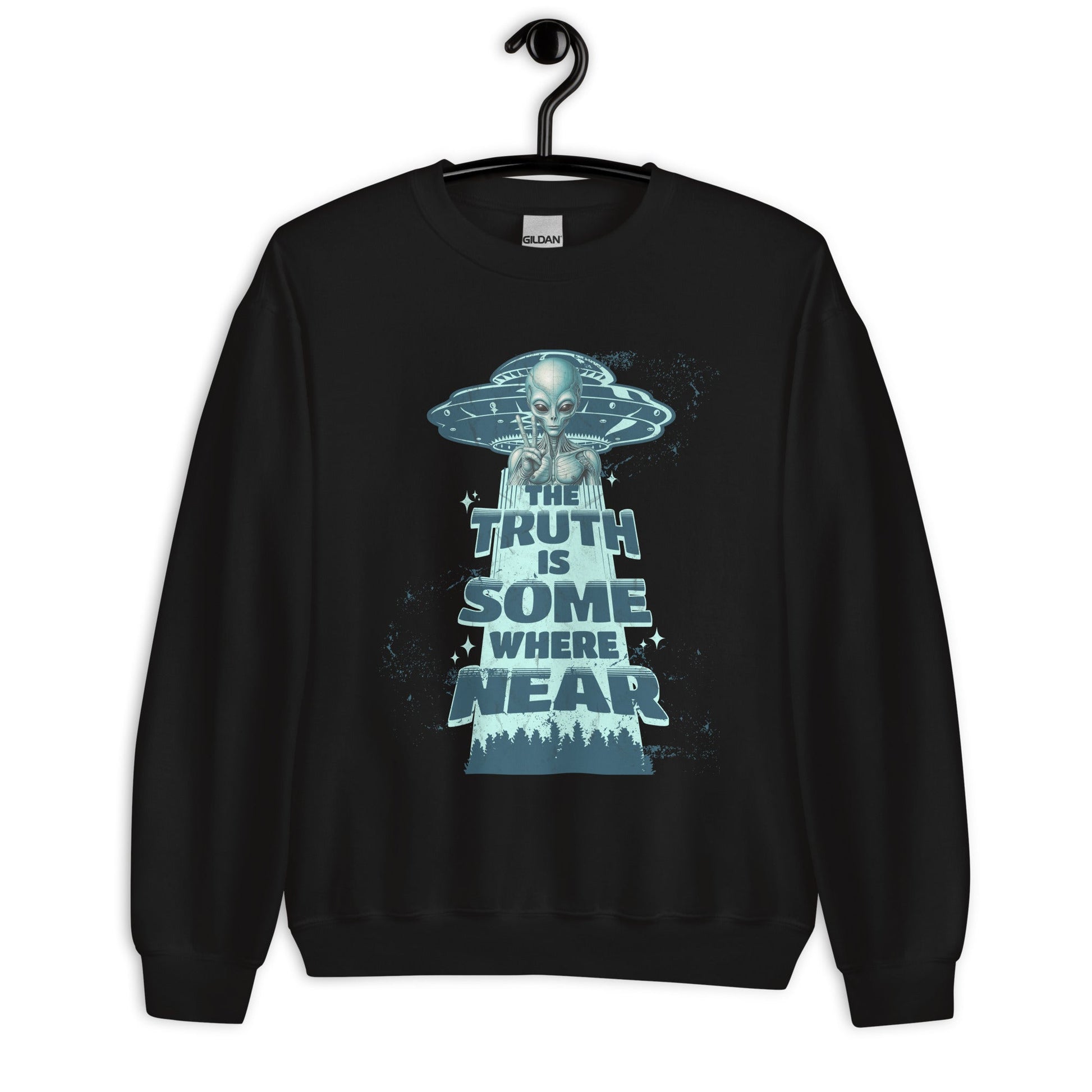 Men’s UFO Alien Sweatshirt - “The Truth is Somewhere Near” | Warm & Classic Fit - Sublimegifts4u.com