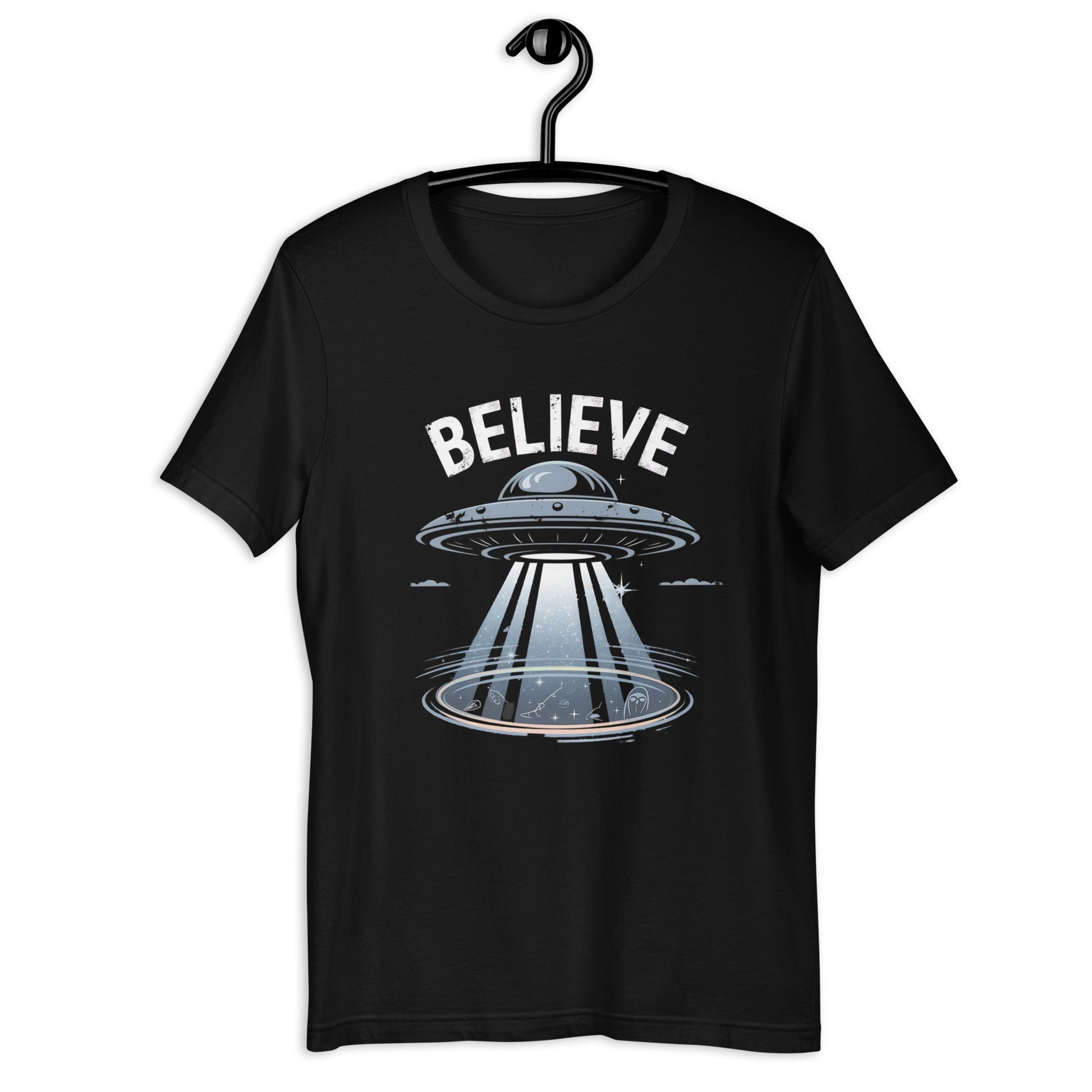 Men's UFO Believe T-Shirt – Soft & Comfortable Tee with UFO Beam Design - Sublimegifts4u.com