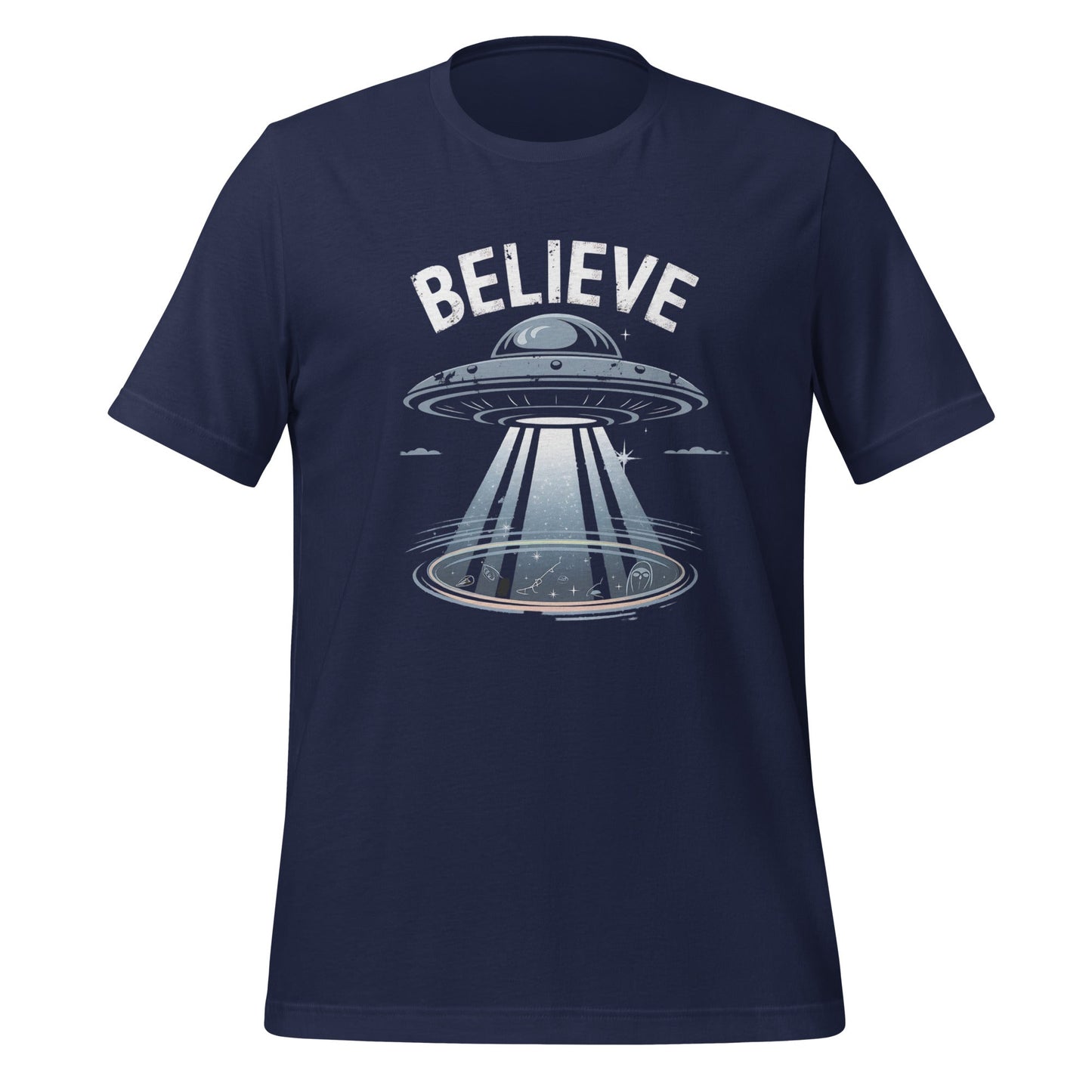 Men's UFO Believe T-Shirt – Soft & Comfortable Tee with UFO Beam Design - Sublimegifts4u.com