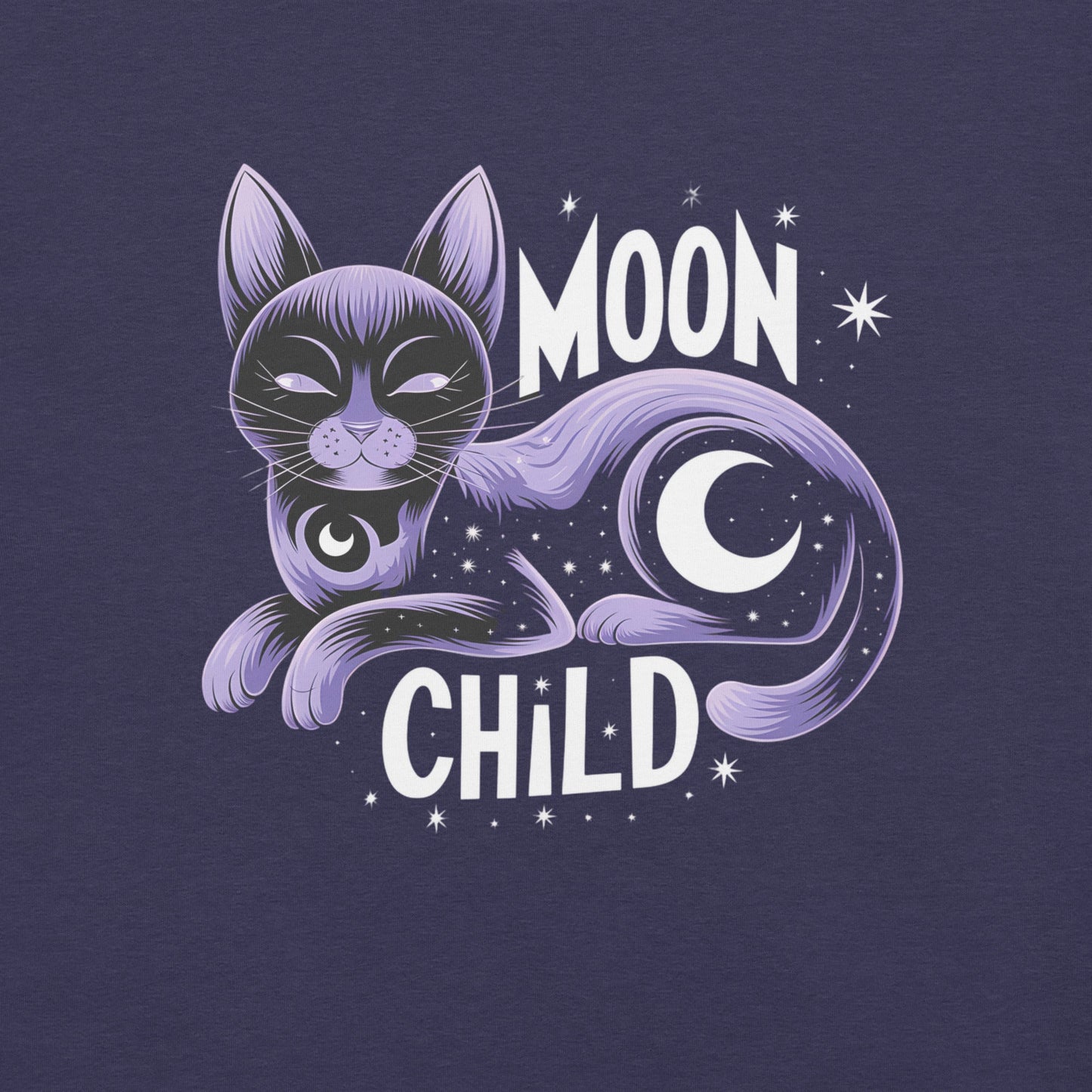 Moon Child" Women's Tee | Celestial Cat Design - Sublimegifts4u.com