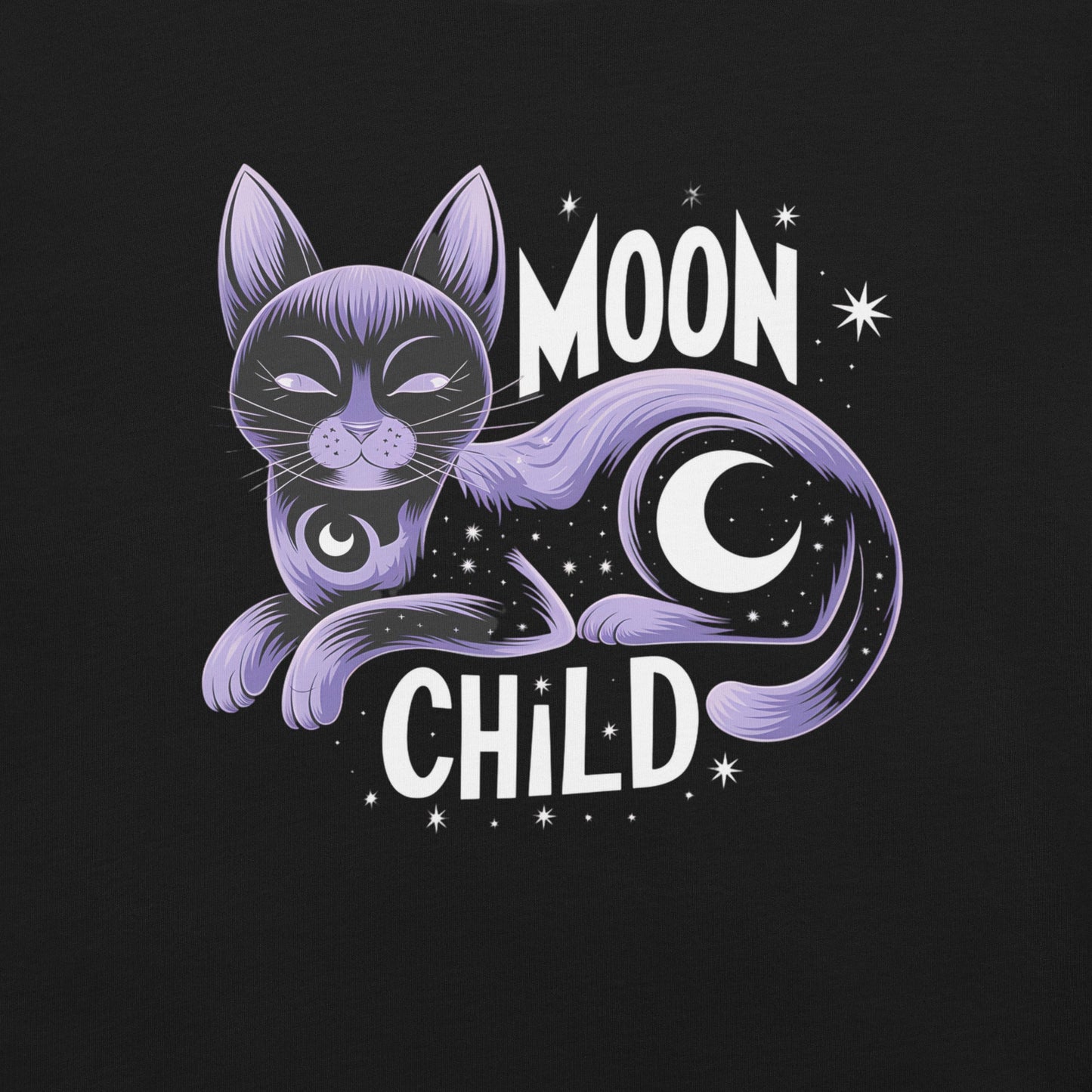 Moon Child" Women's Tee | Celestial Cat Design - Sublimegifts4u.com