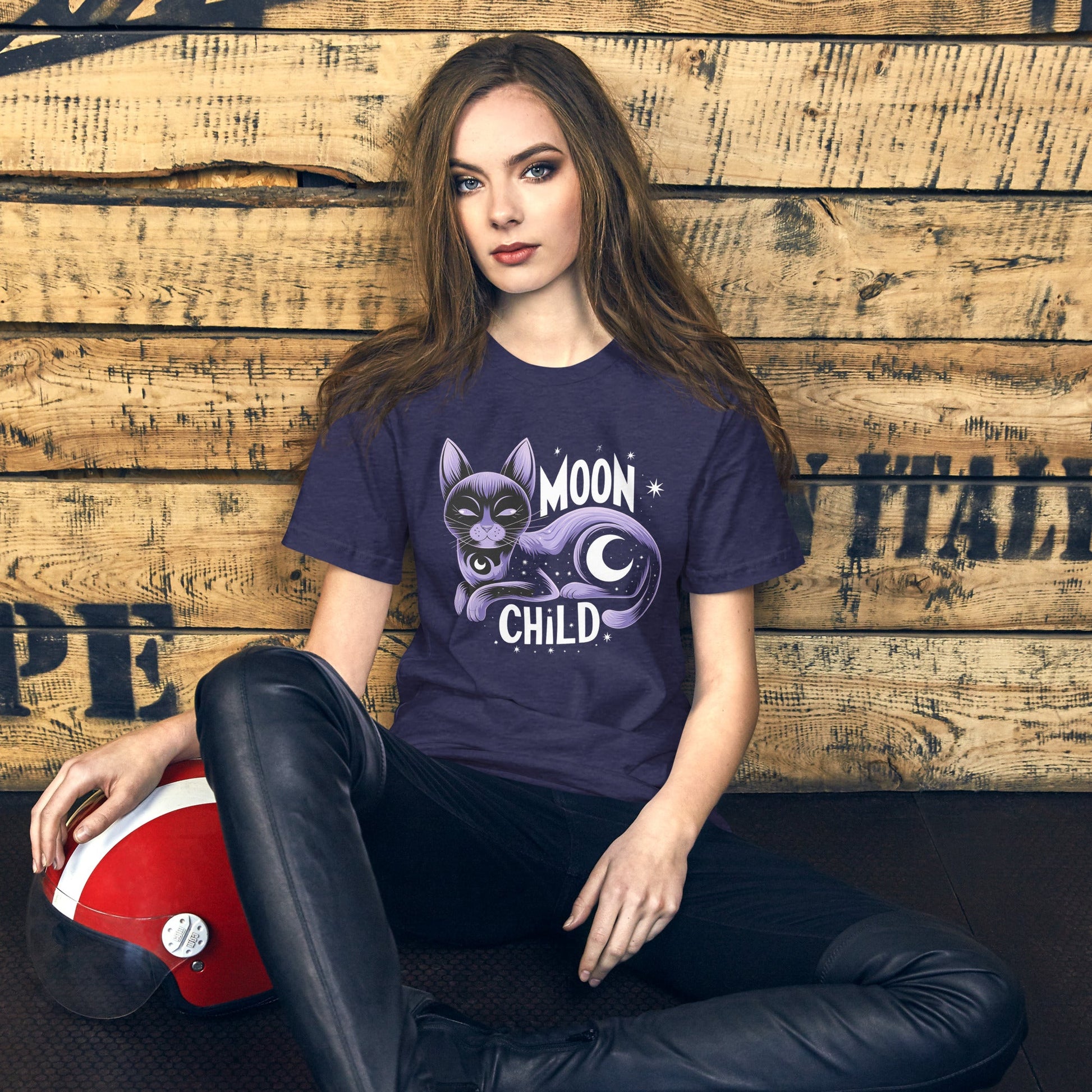 Moon Child" Women's Tee | Celestial Cat Design - Sublimegifts4u.com