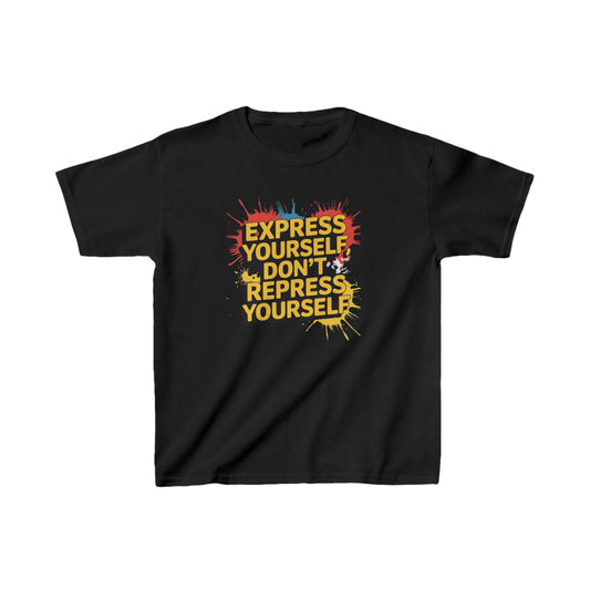 Motivational Kids Tee - Express Yourself Paint Splatter Shirt - Sublimegifts4u.com