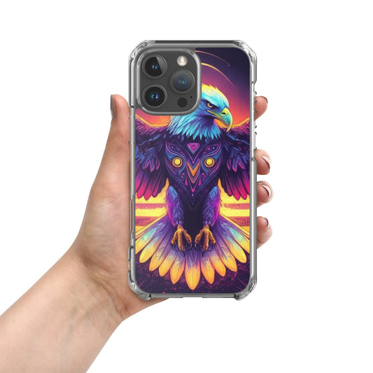 Neon Eagle Design Clear iPhone® Case - Sleek & Durable Protection - Sublimegifts4u.com