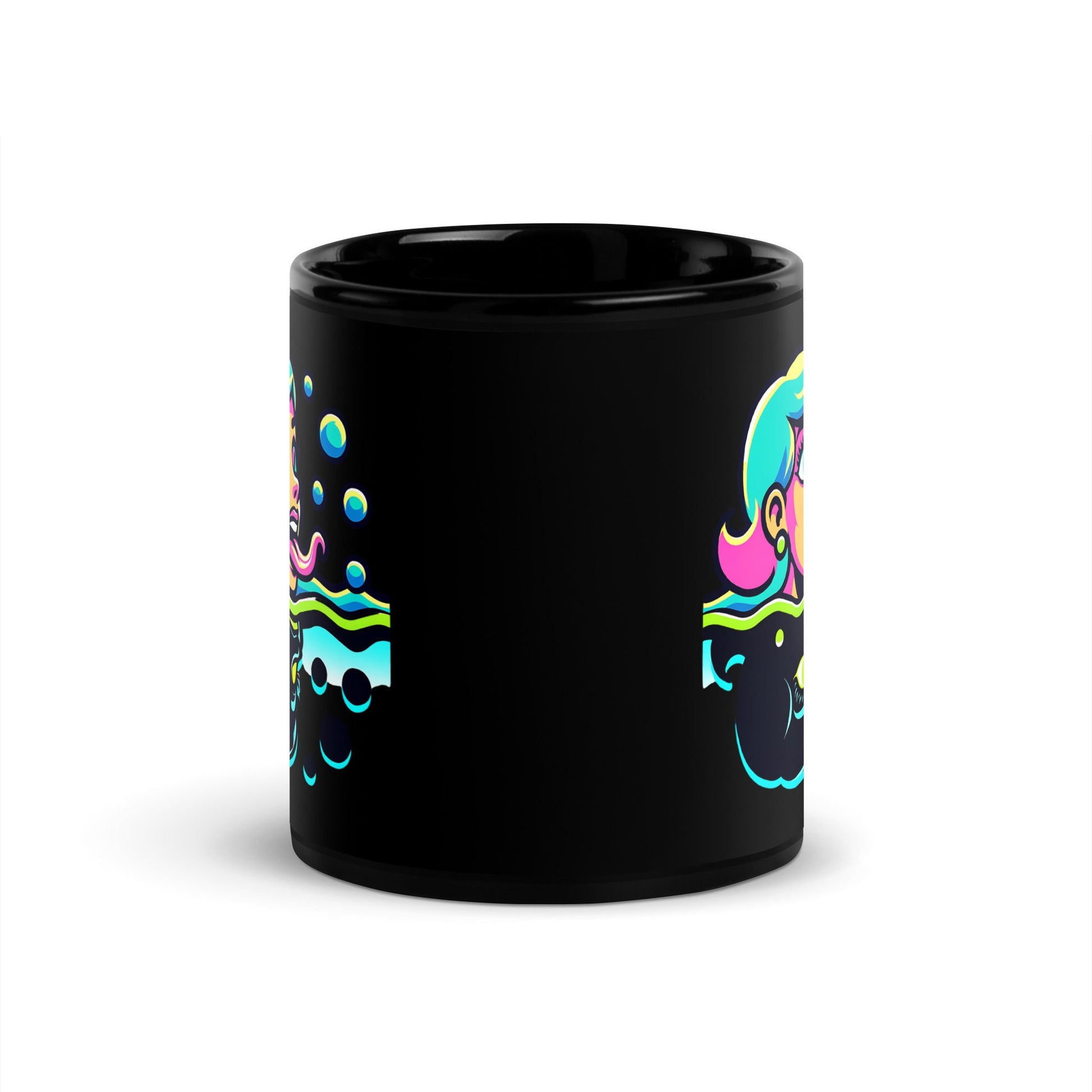 Neon Lady mirror - Black Mug - 11oz & 15oz Ceramic Coffee Mug - Sublimegifts4u.com