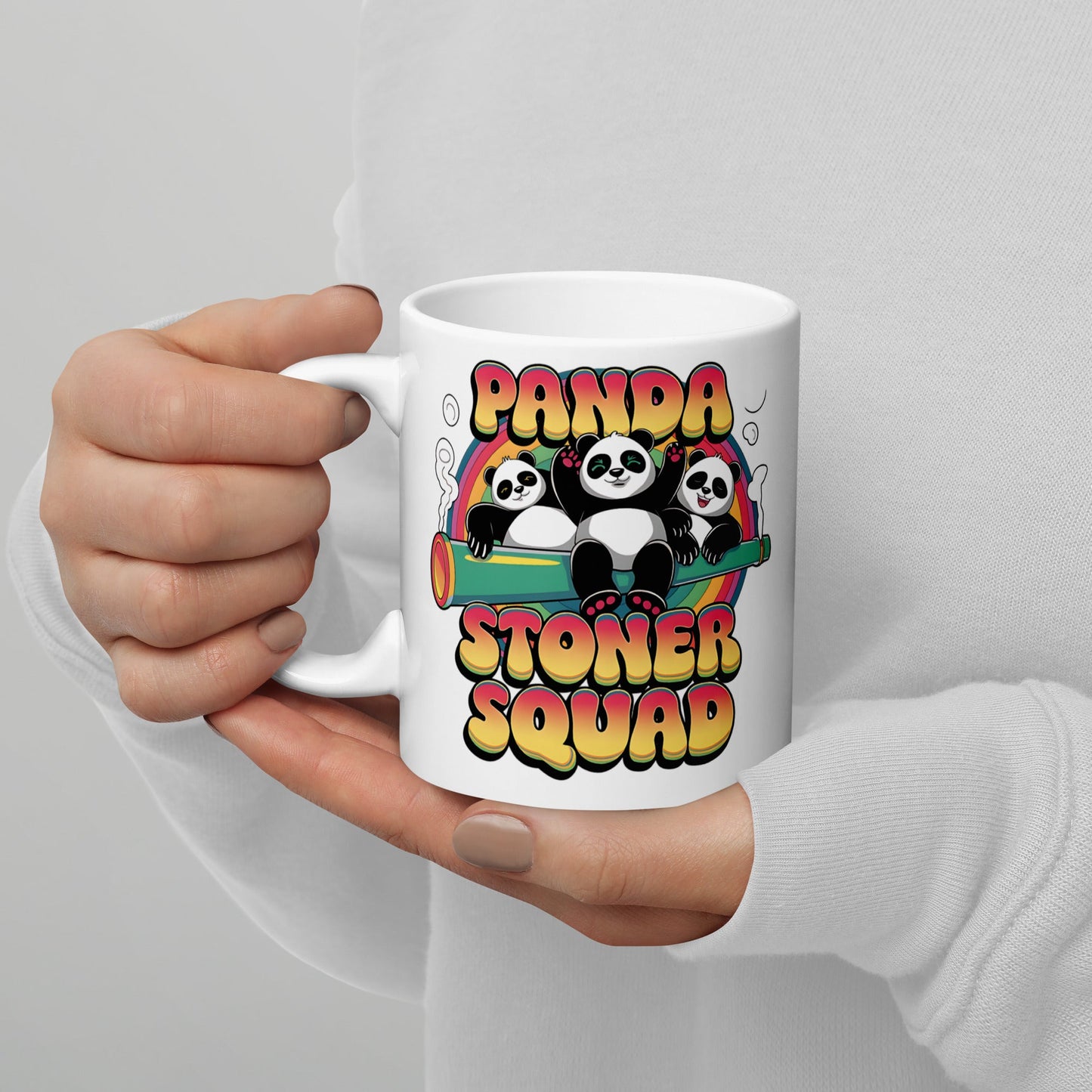 Panda Stoner Squad 11oz Ceramic Mug – Fun & Durable Stoner Panda Design - Sublimegifts4u.com