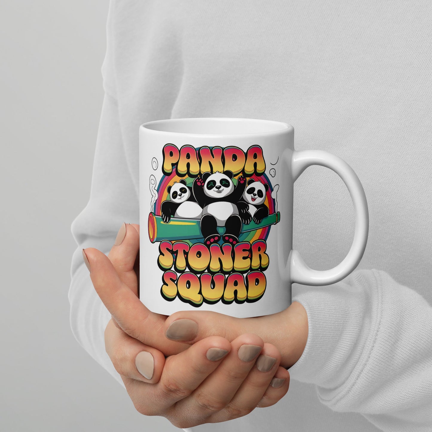 Panda Stoner Squad 11oz Ceramic Mug – Fun & Durable Stoner Panda Design - Sublimegifts4u.com