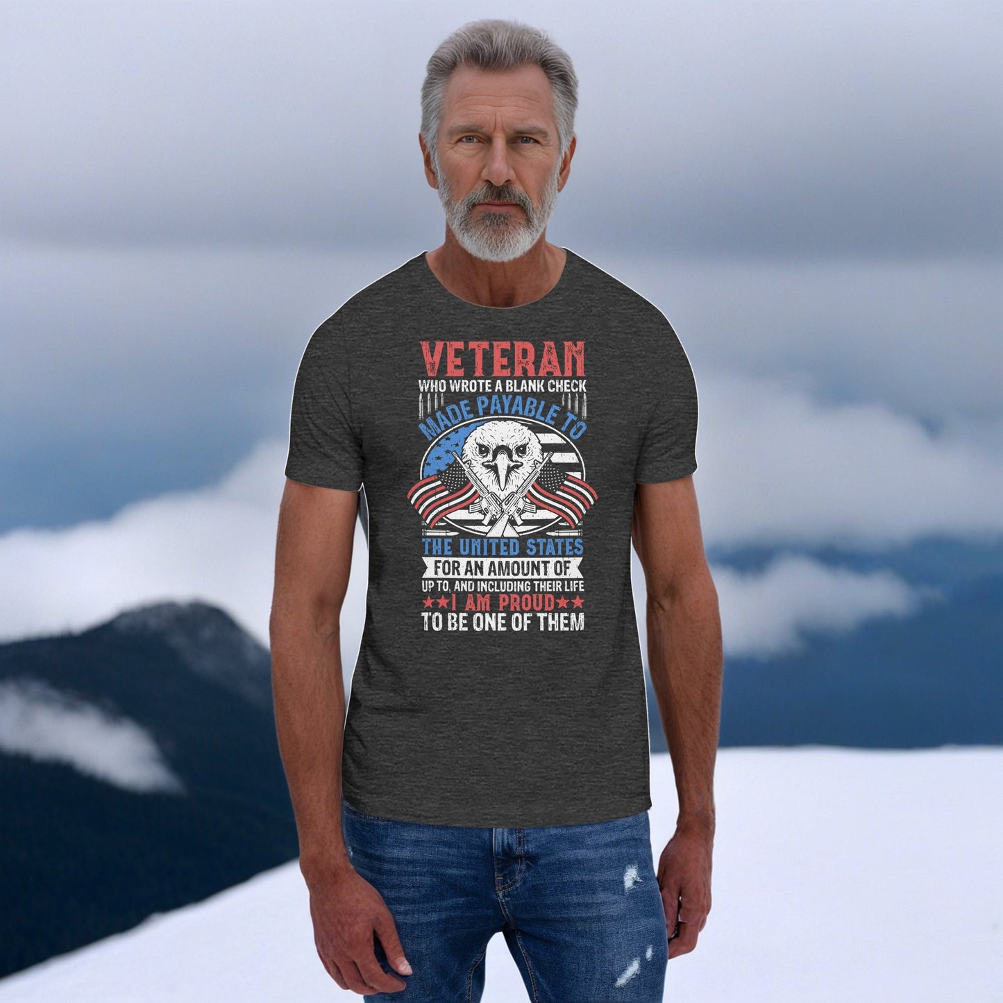 Proud Veteran" Eagle T-Shirt - Men's Patriotic Eagle Design - Sublimegifts4u.com