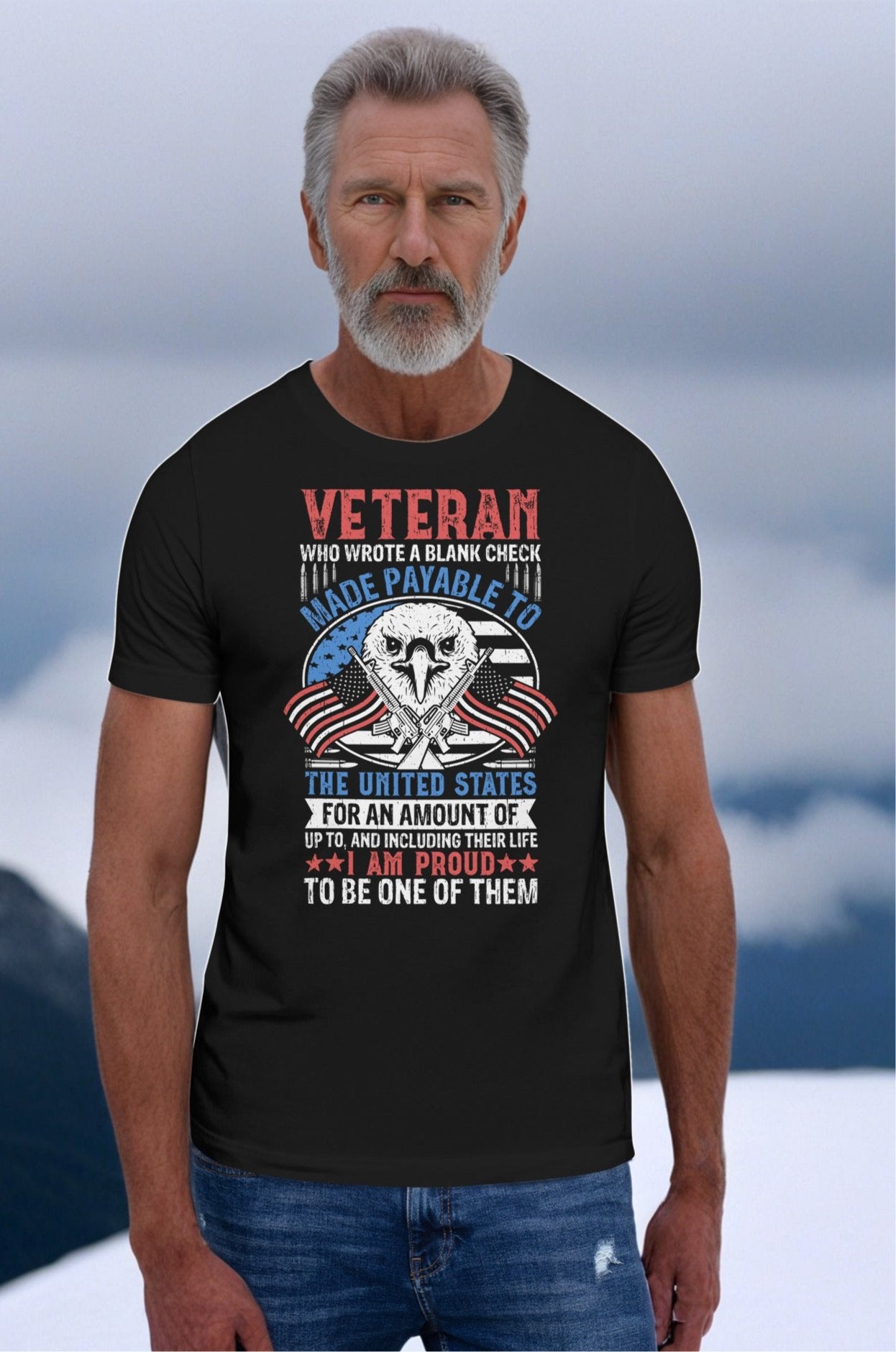 Proud Veteran" Eagle T-Shirt - Men's Patriotic Eagle Design - Sublimegifts4u.com