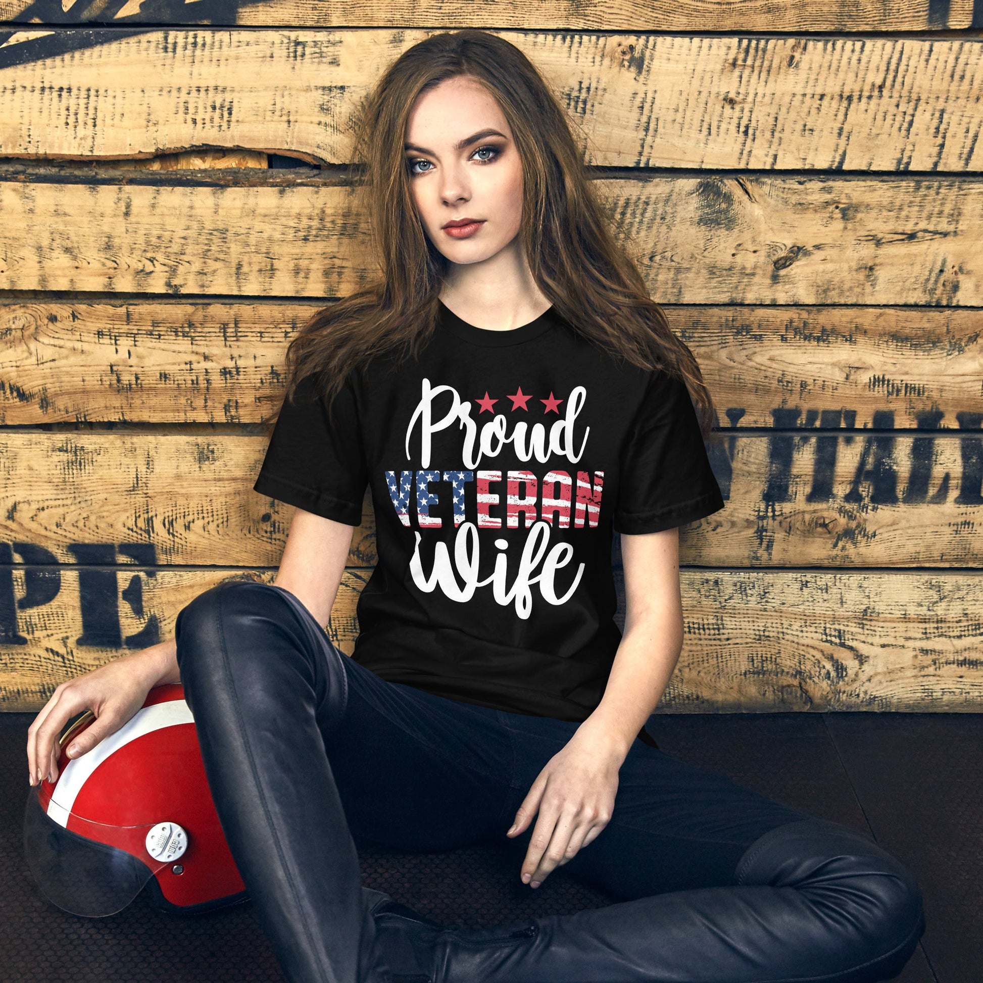 Proud Veteran's Wife" T-Shirt - Women's Patriotic Military Wife Shirt - Sublimegifts4u.com