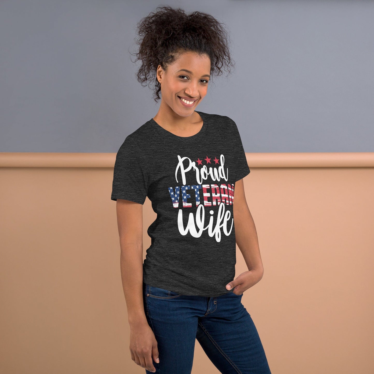 Proud Veteran's Wife" T-Shirt - Women's Patriotic Military Wife Shirt - Sublimegifts4u.com