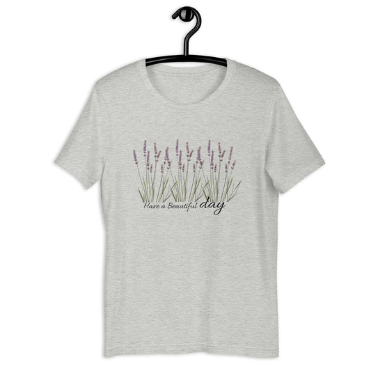 Purple Wildflower Women's Tee – 'Have a Beautiful Day' Floral Graphic T-Shirt - Sublimegifts4u.com