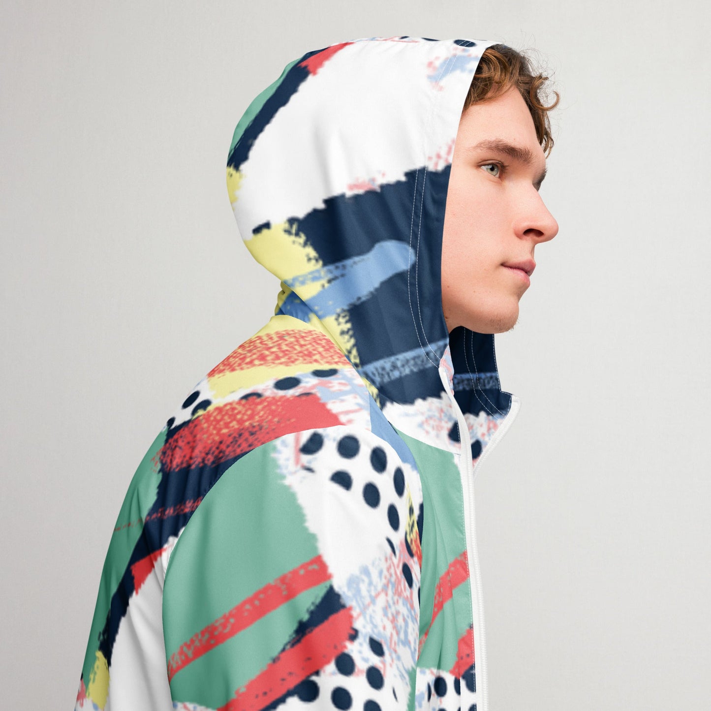 Retro Abstract Print Lightweight Windbreaker Jacket for Men - Sublimegifts4u.com