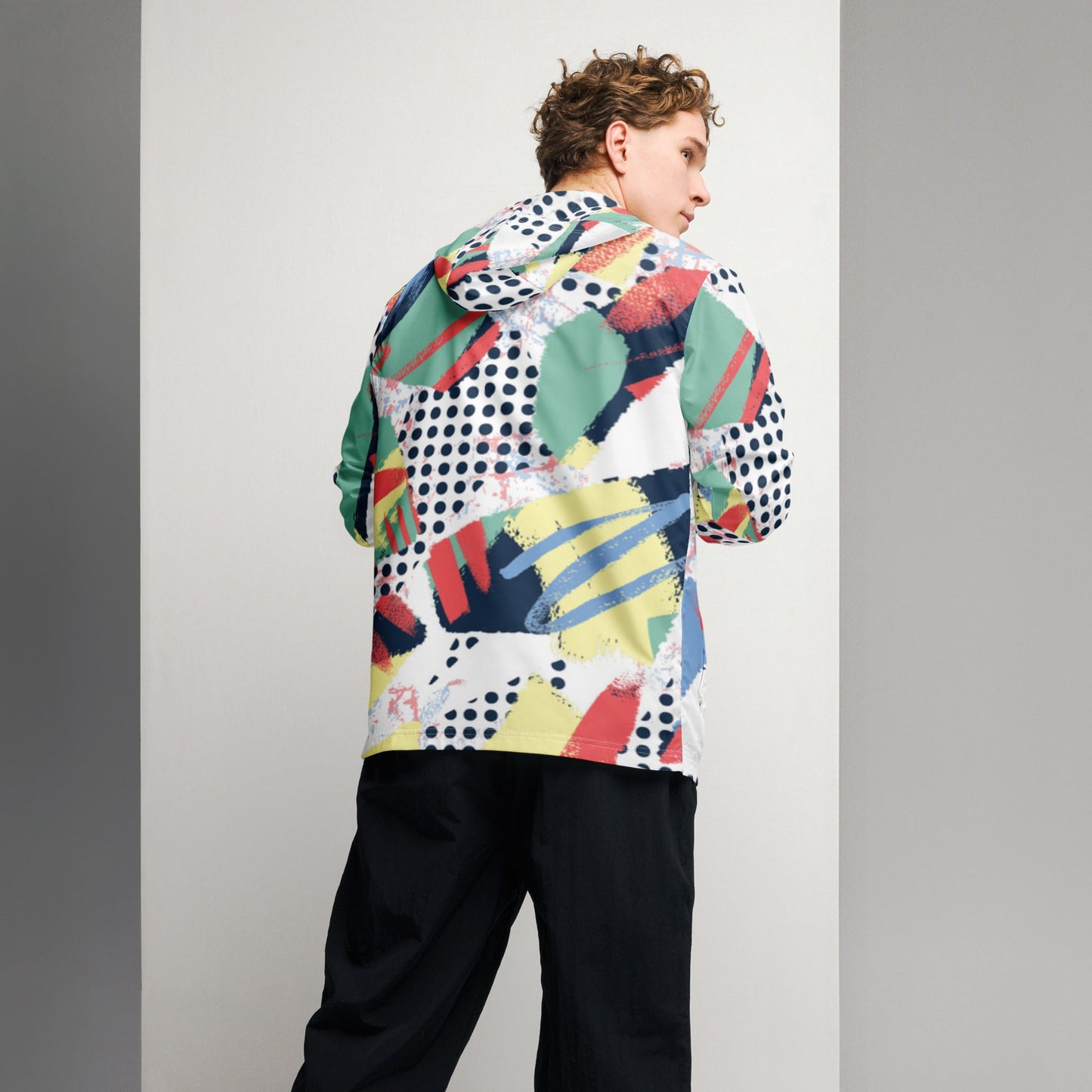 Retro Abstract Print Lightweight Windbreaker Jacket for Men - Sublimegifts4u.com