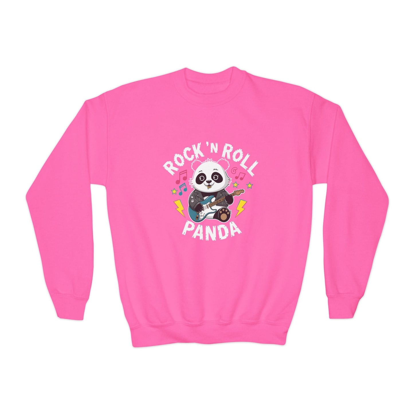 Rock n Roll Panda Kids Sweatshirt – Cozy Cotton - Poly Blend for Everyday Comfort - Sublimegifts4u.com