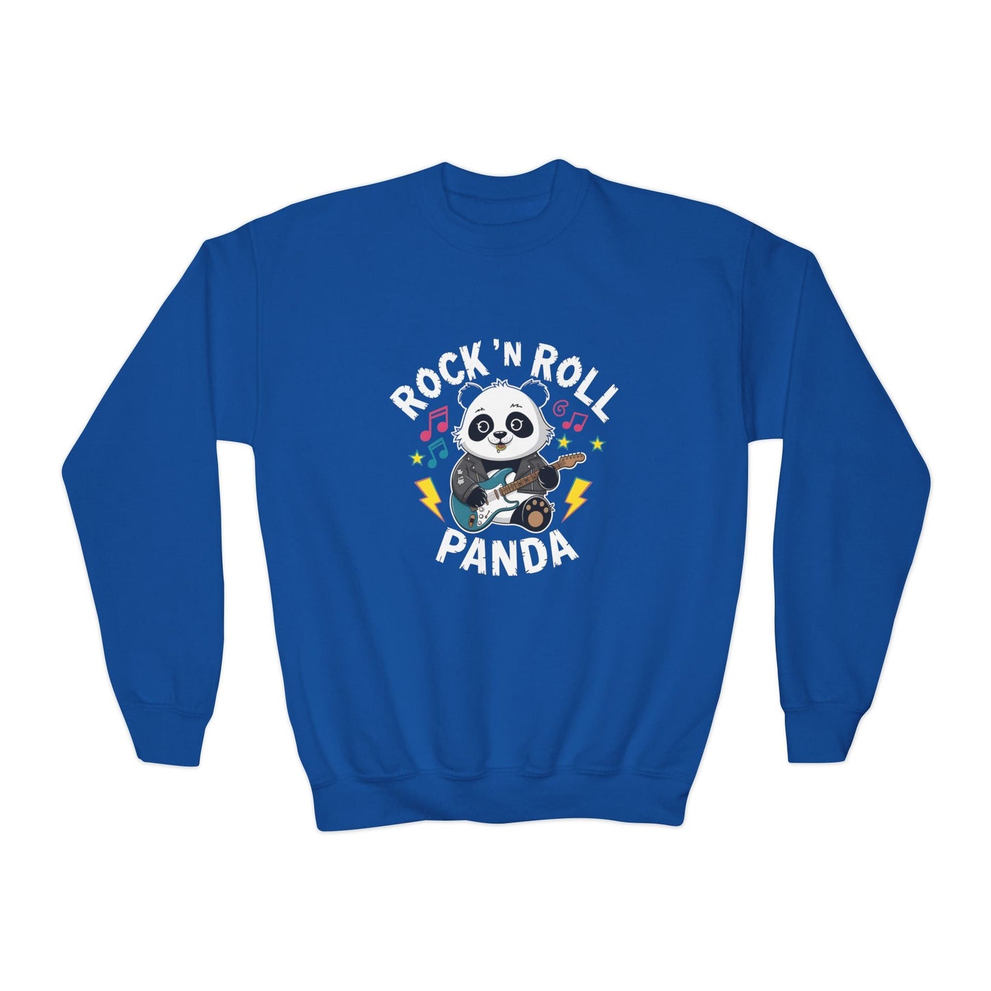 Rock n Roll Panda Kids Sweatshirt – Cozy Cotton - Poly Blend for Everyday Comfort - Sublimegifts4u.com