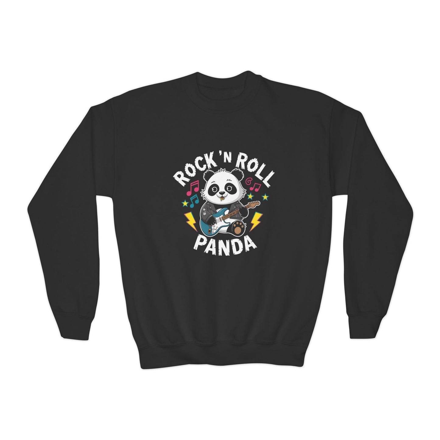 Rock n Roll Panda Kids Sweatshirt – Cozy Cotton - Poly Blend for Everyday Comfort - Sublimegifts4u.com