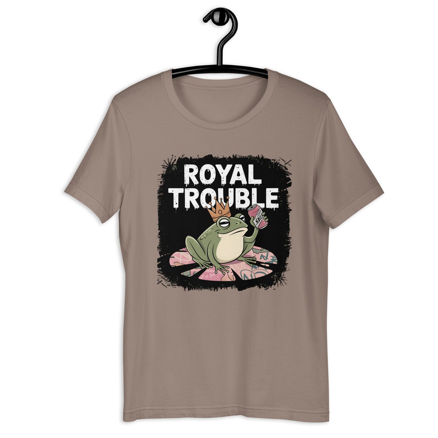 Royal Trouble Women’s T-Shirt – Frog with Crown & Soda Design - Sublimegifts4u.com