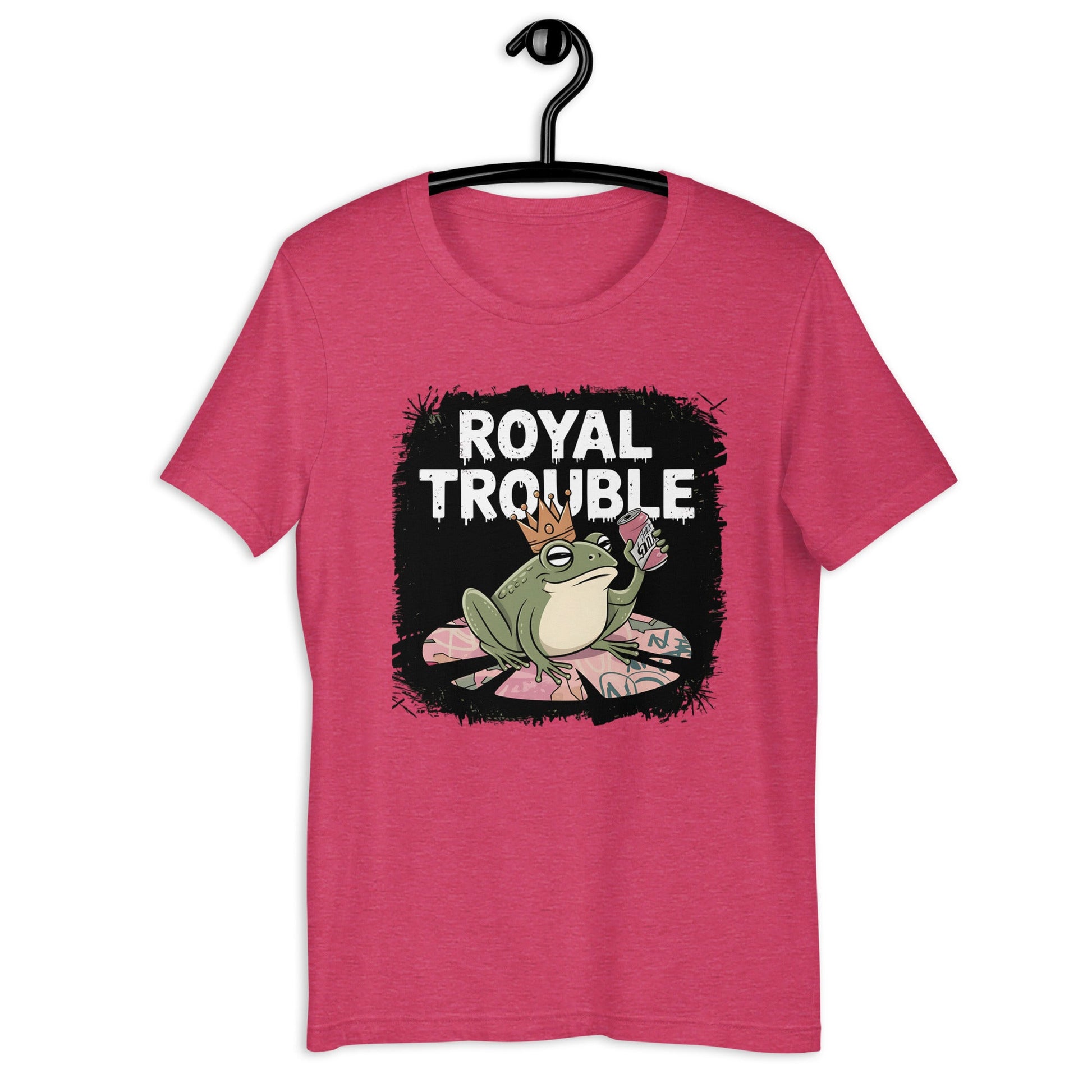 Royal Trouble Women’s T-Shirt – Frog with Crown & Soda Design - Sublimegifts4u.com