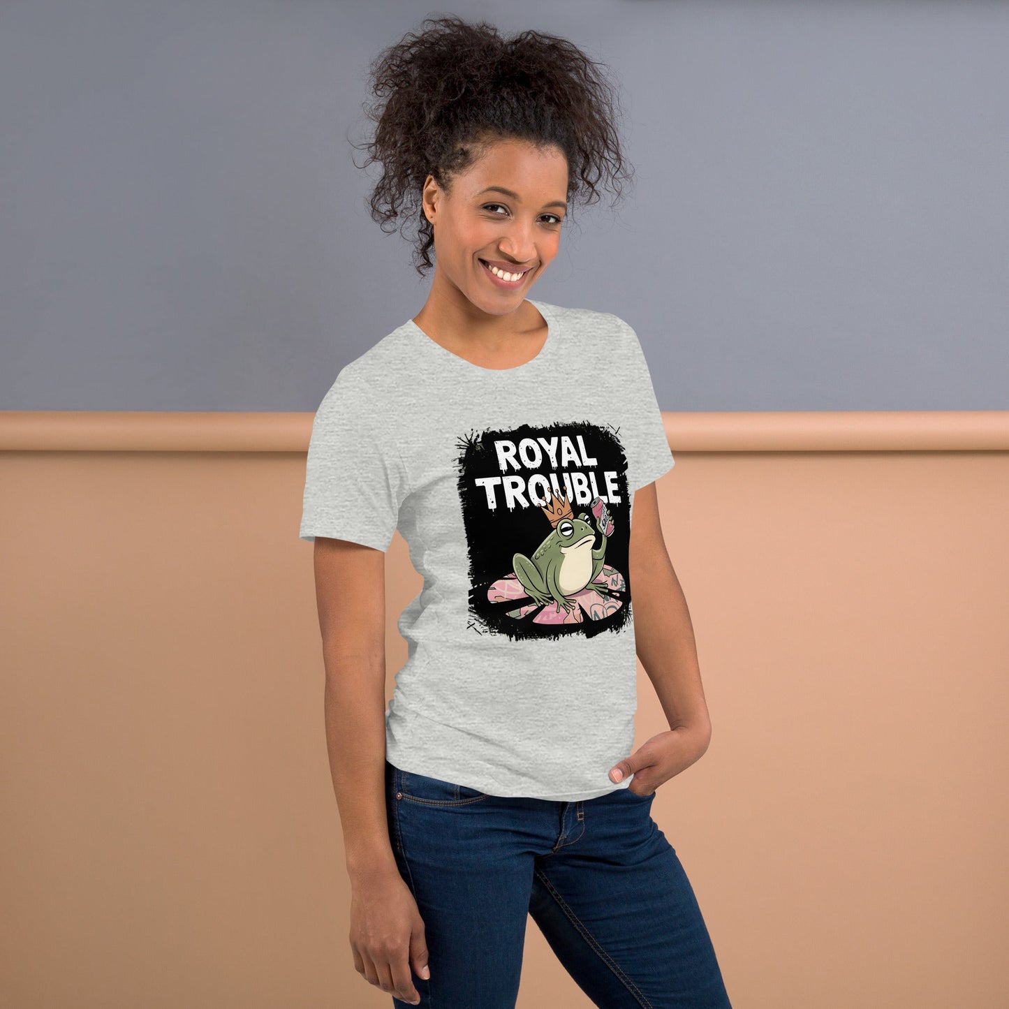 Royal Trouble Women’s T-Shirt – Frog with Crown & Soda Design - Sublimegifts4u.com