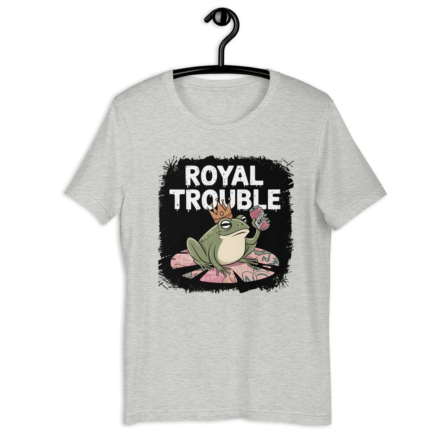 Royal Trouble Women’s T-Shirt – Frog with Crown & Soda Design - Sublimegifts4u.com