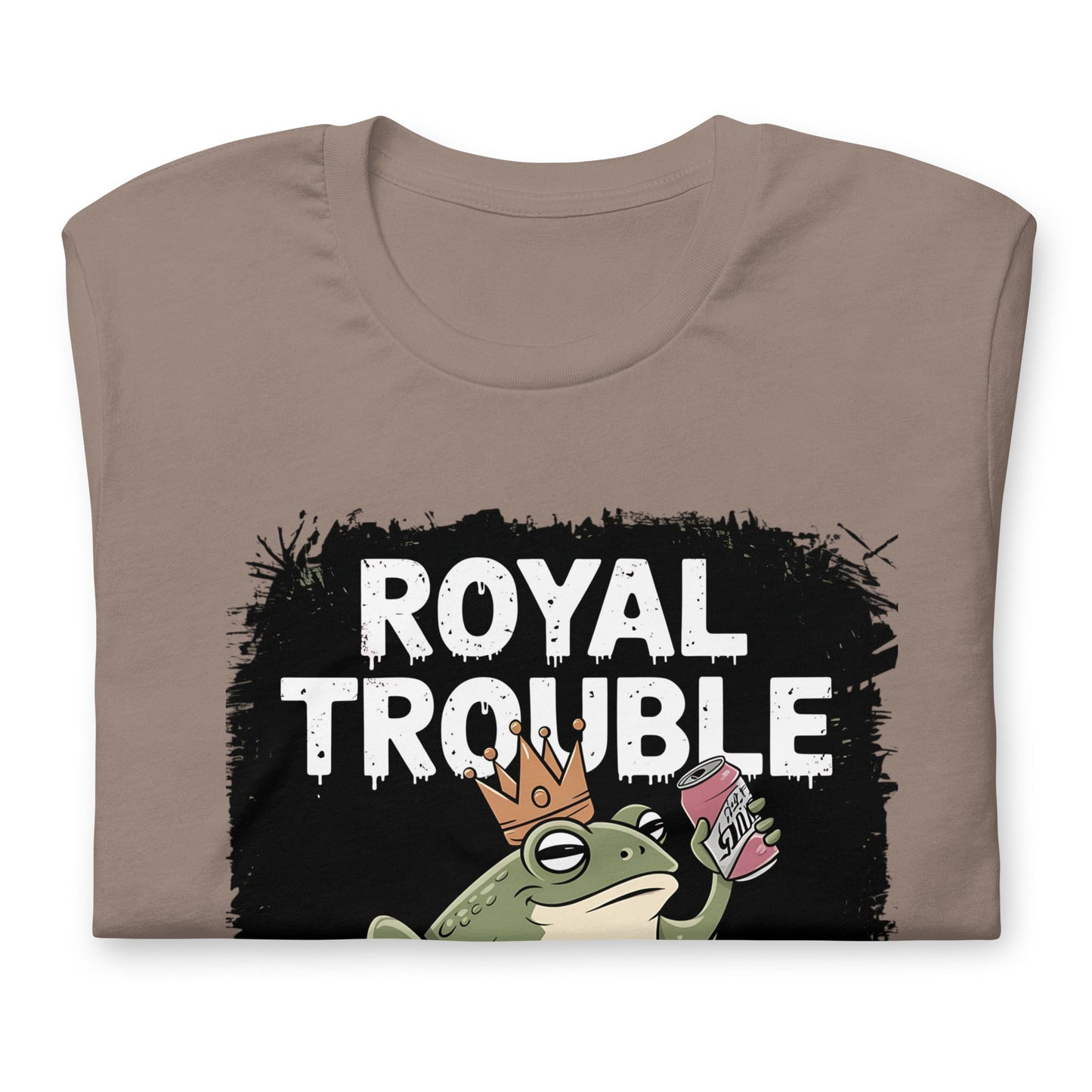 Royal Trouble Women’s T-Shirt – Frog with Crown & Soda Design - Sublimegifts4u.com