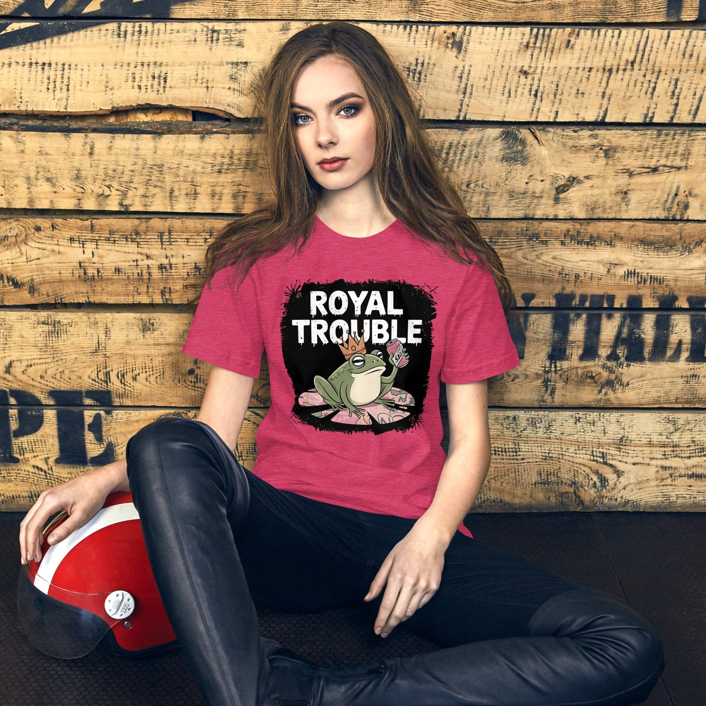 Royal Trouble Women’s T-Shirt – Frog with Crown & Soda Design - Sublimegifts4u.com