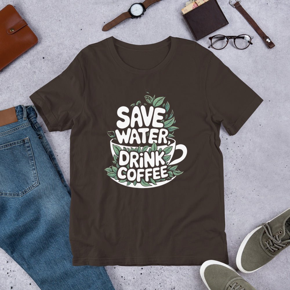 Save Water Drink Coffee Women's Tee | Eco - Friendly Coffee Lovers Shirt - Sublimegifts4u.com