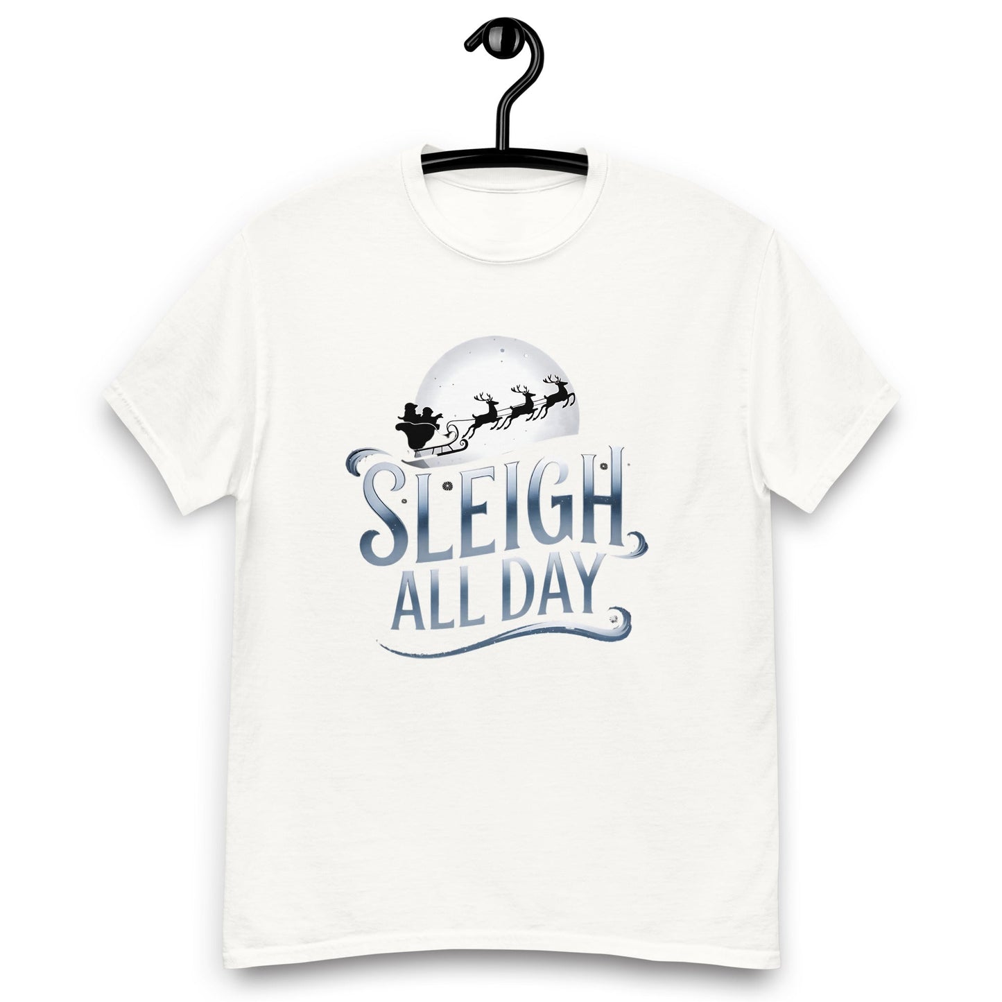 Sleigh All Day" Moon and Sleigh Women's Christmas T-Shirt - Sublimegifts4u.com