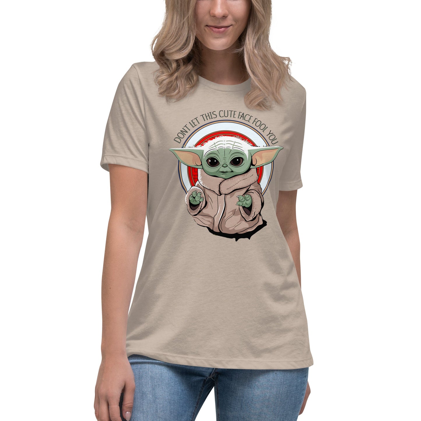 Soft Women's Tee with Baby Yoda: 'Don't Let This Cute Face Fool You - Sublimegifts4u.com