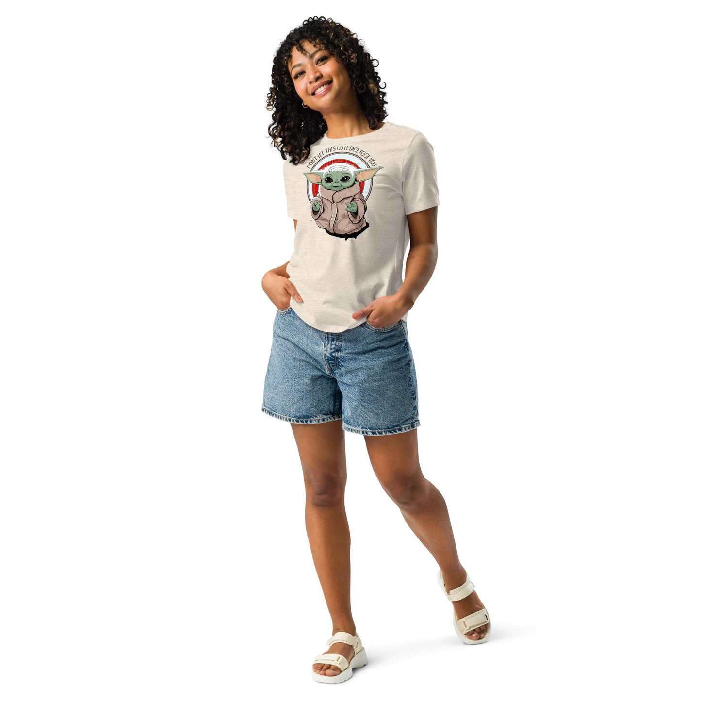 Soft Women's Tee with Baby Yoda: 'Don't Let This Cute Face Fool You - Sublimegifts4u.com