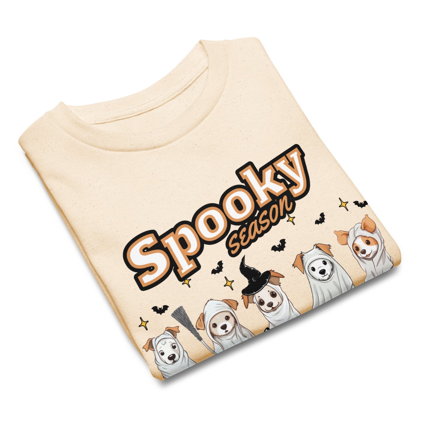 Spooky Season Youth Halloween Tee – Cute Ghost Dogs, Bats & Pumpkins - Sublimegifts4u.com