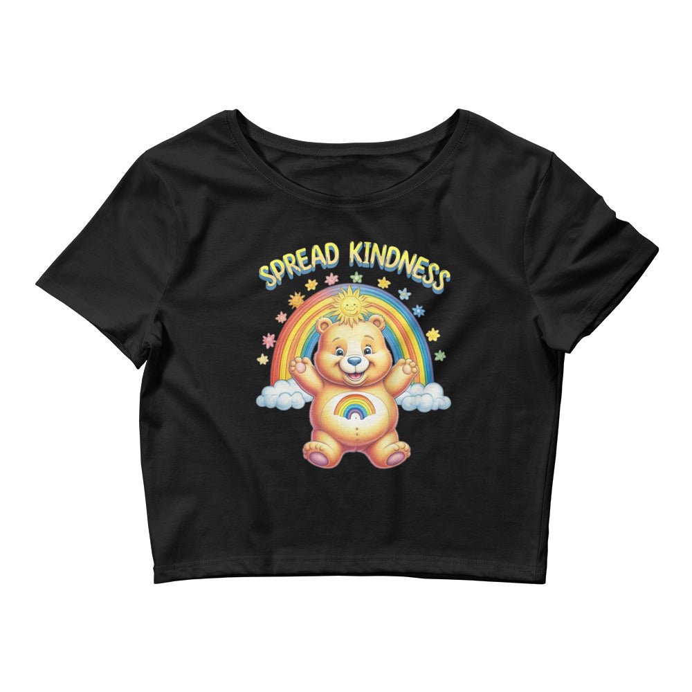 Spread Kindness Rainbow Bear Women's Crop Top - Trendy & Comfortable - Sublimegifts4u.com