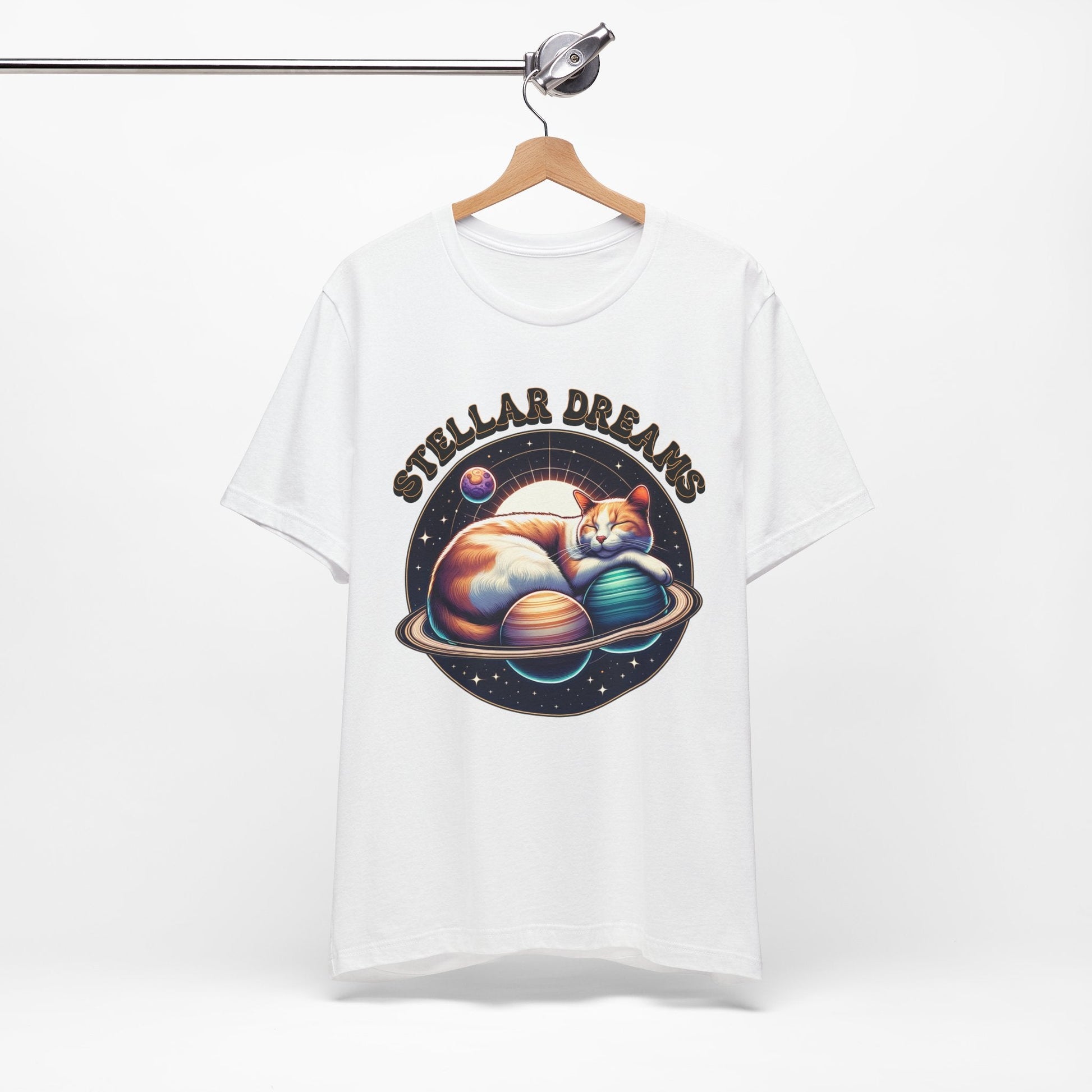 Stellar Dreams Celestial Cat T-Shirt | Soft & Stylish Women's Tee - Sublimegifts4u.com