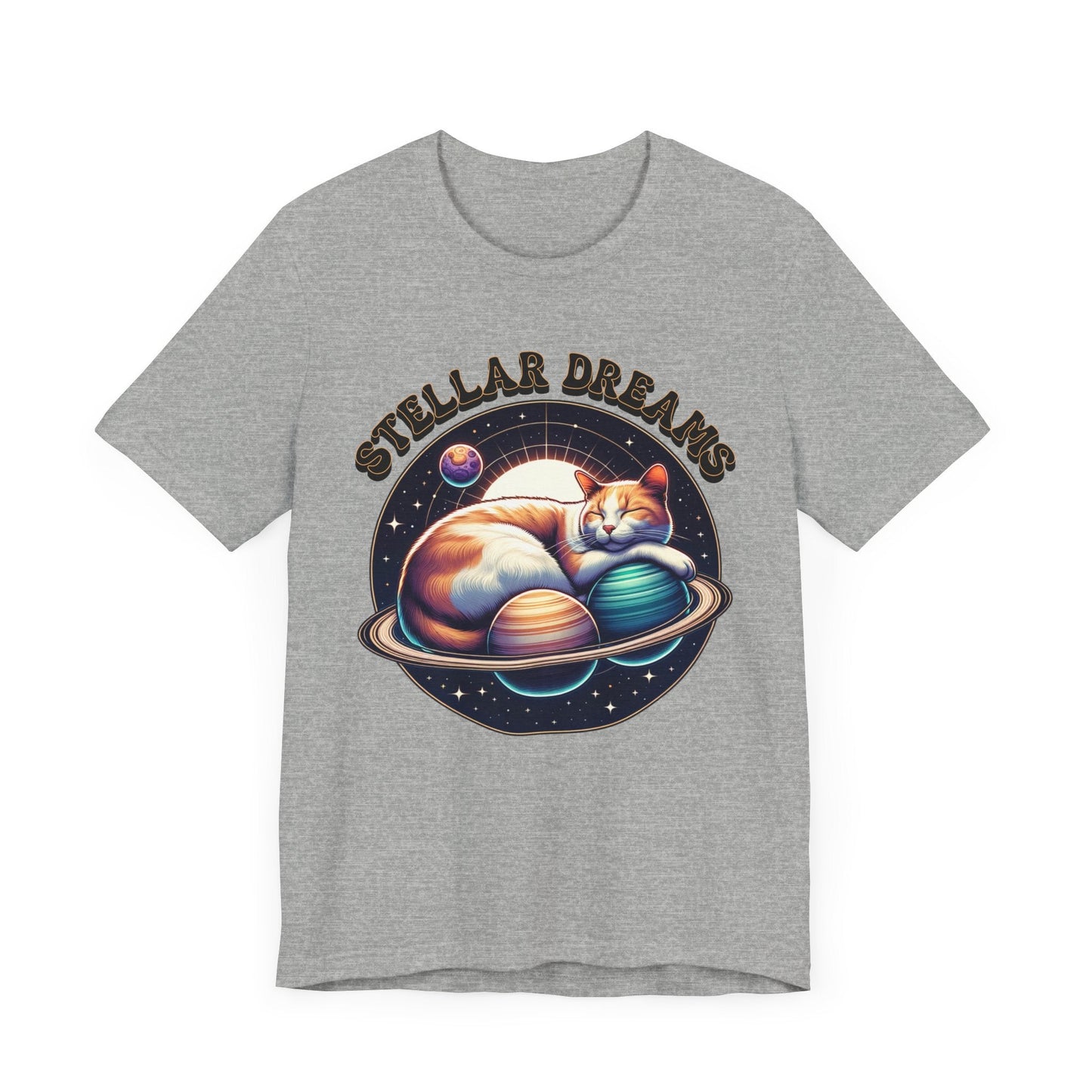 Stellar Dreams Celestial Cat T-Shirt | Soft & Stylish Women's Tee - Sublimegifts4u.com