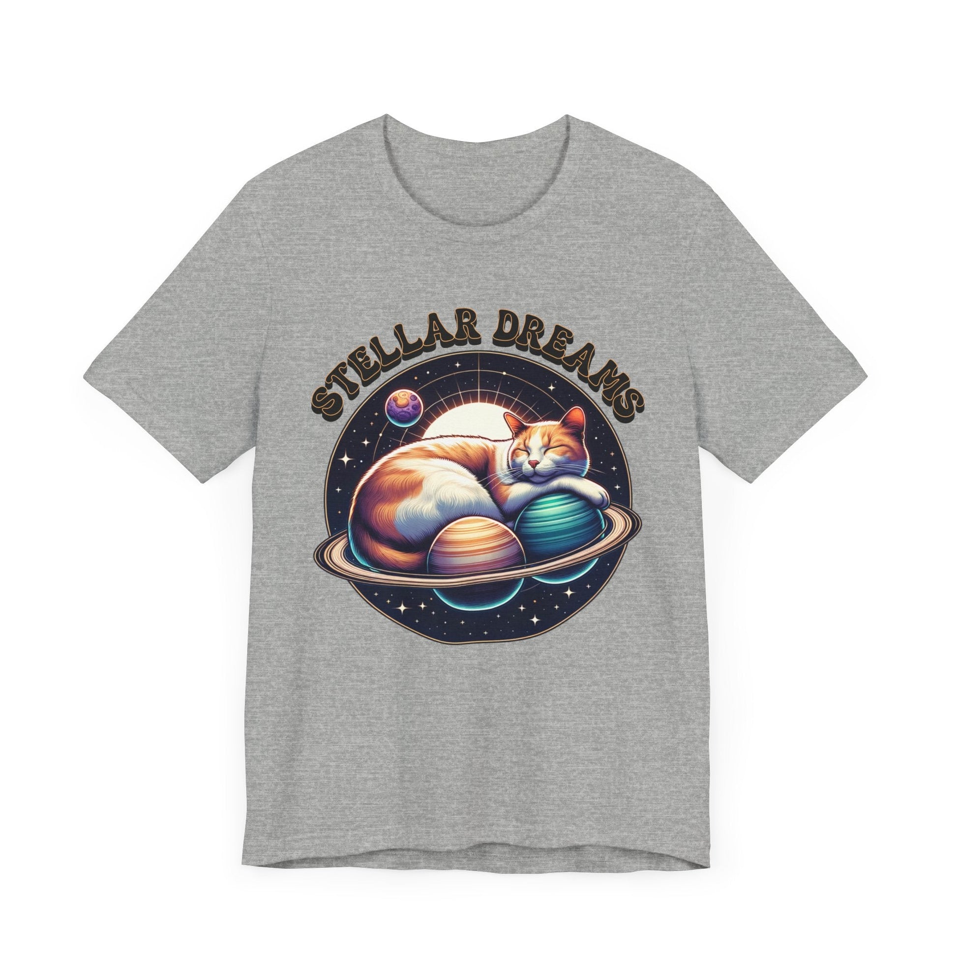 Stellar Dreams Celestial Cat T-Shirt | Soft & Stylish Women's Tee - Sublimegifts4u.com