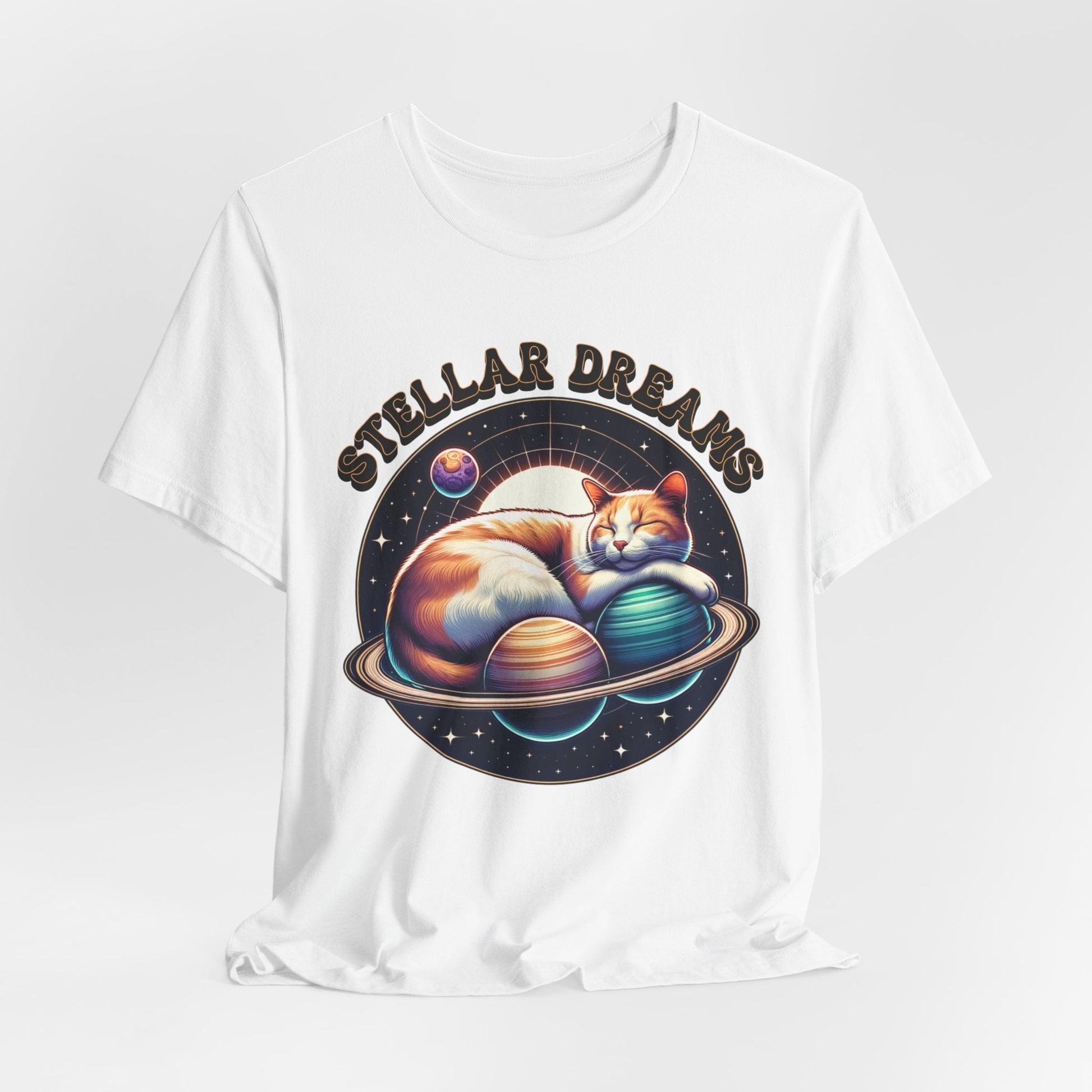 Stellar Dreams Celestial Cat T-Shirt | Soft & Stylish Women's Tee - Sublimegifts4u.com