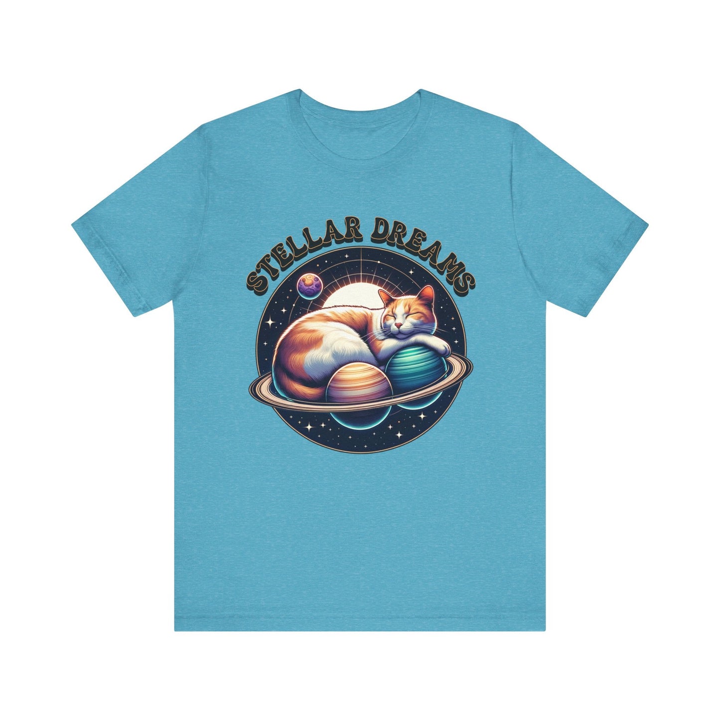 Stellar Dreams Celestial Cat T-Shirt | Soft & Stylish Women's Tee - Sublimegifts4u.com